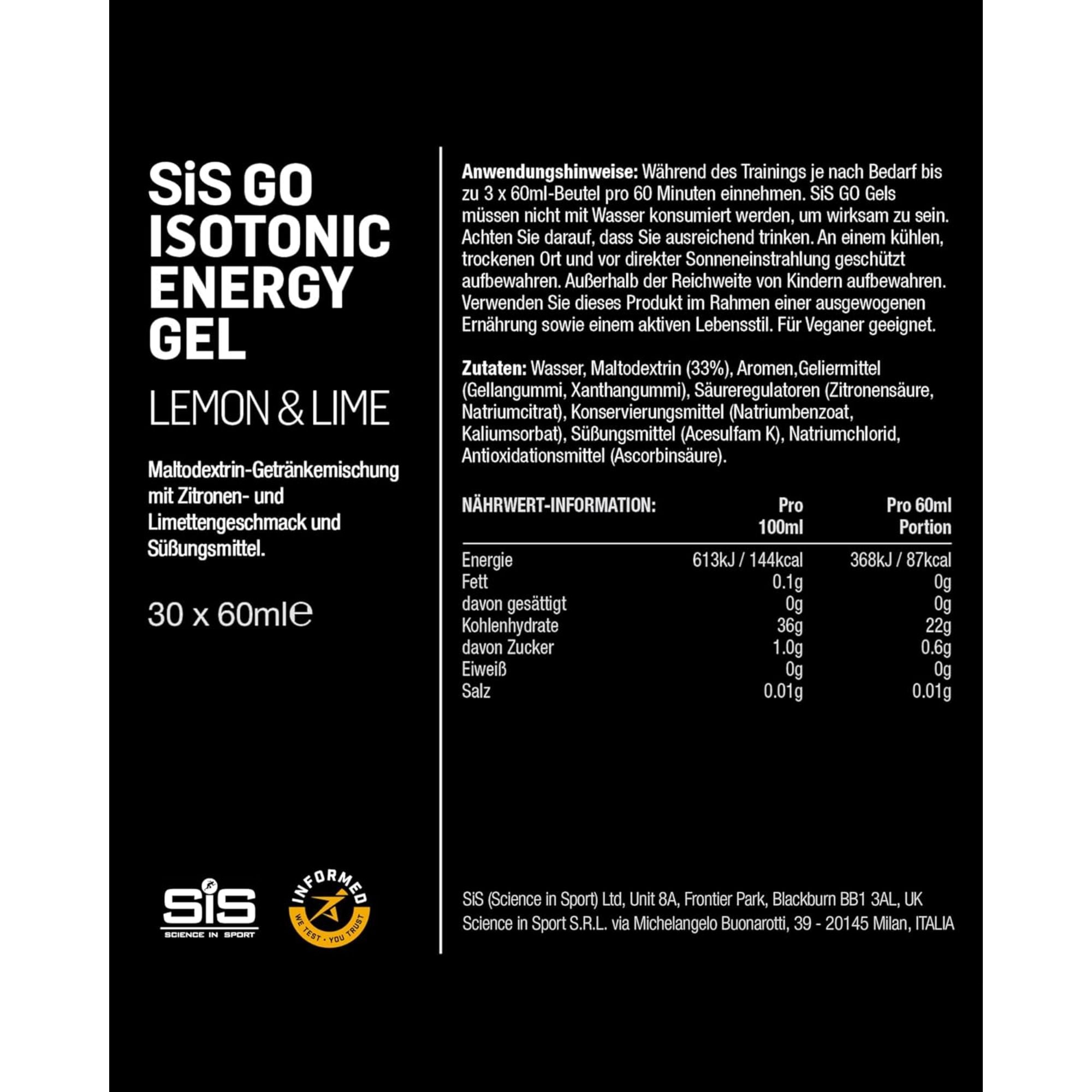 SiS Go Isotonic Energy Gel | Lemon & Lime