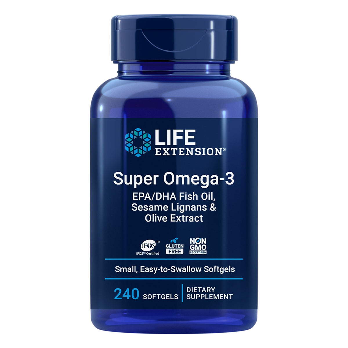 Super Omega-3 EPA/DHA mit Sesamlignanen & Olivenextrakt - 240 Softgels - Life Extension