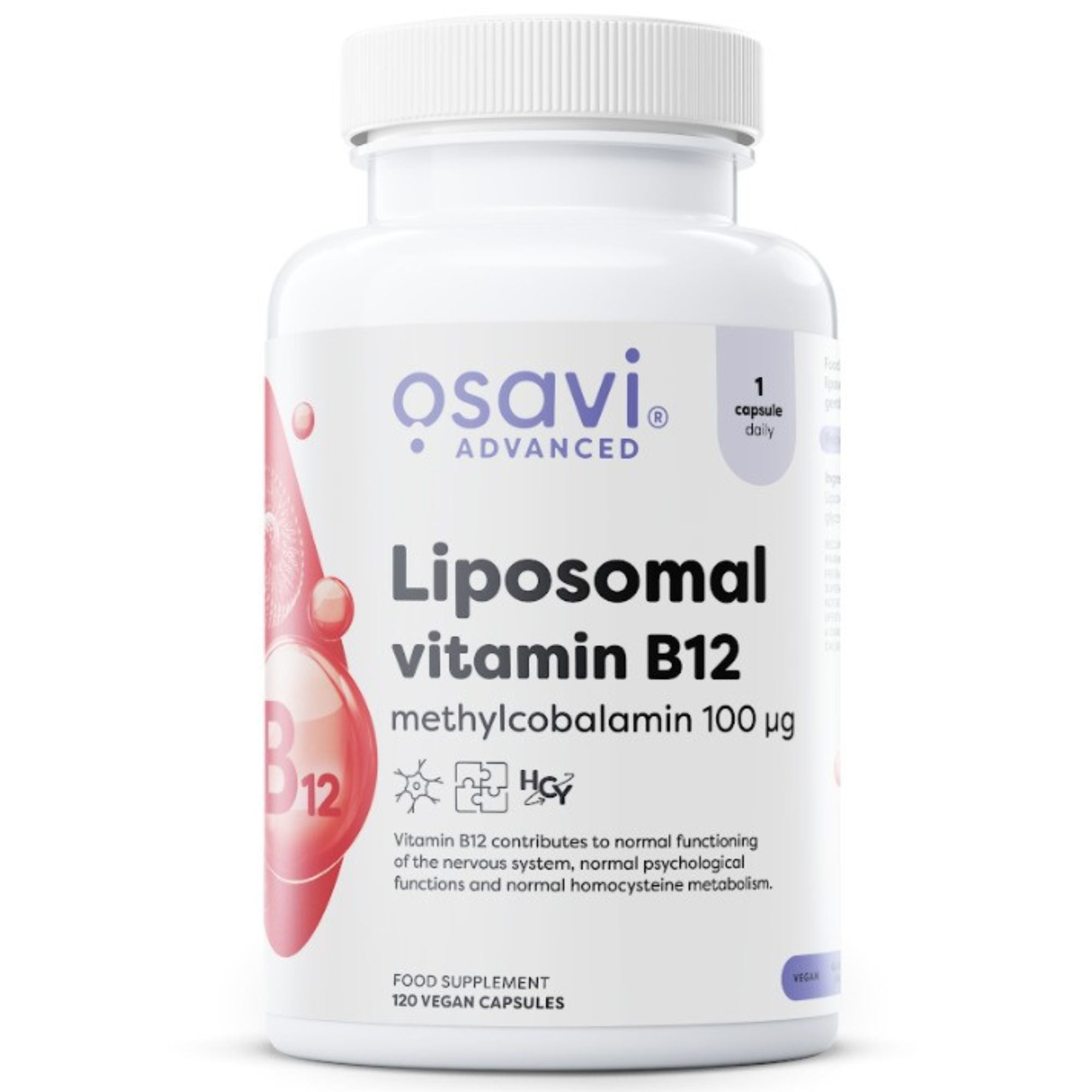 Osavi Liposomales Vitamin B12 Methylcobalamin 100mcg – 120 vegane Kapseln Nahrungsergänzungsmittel