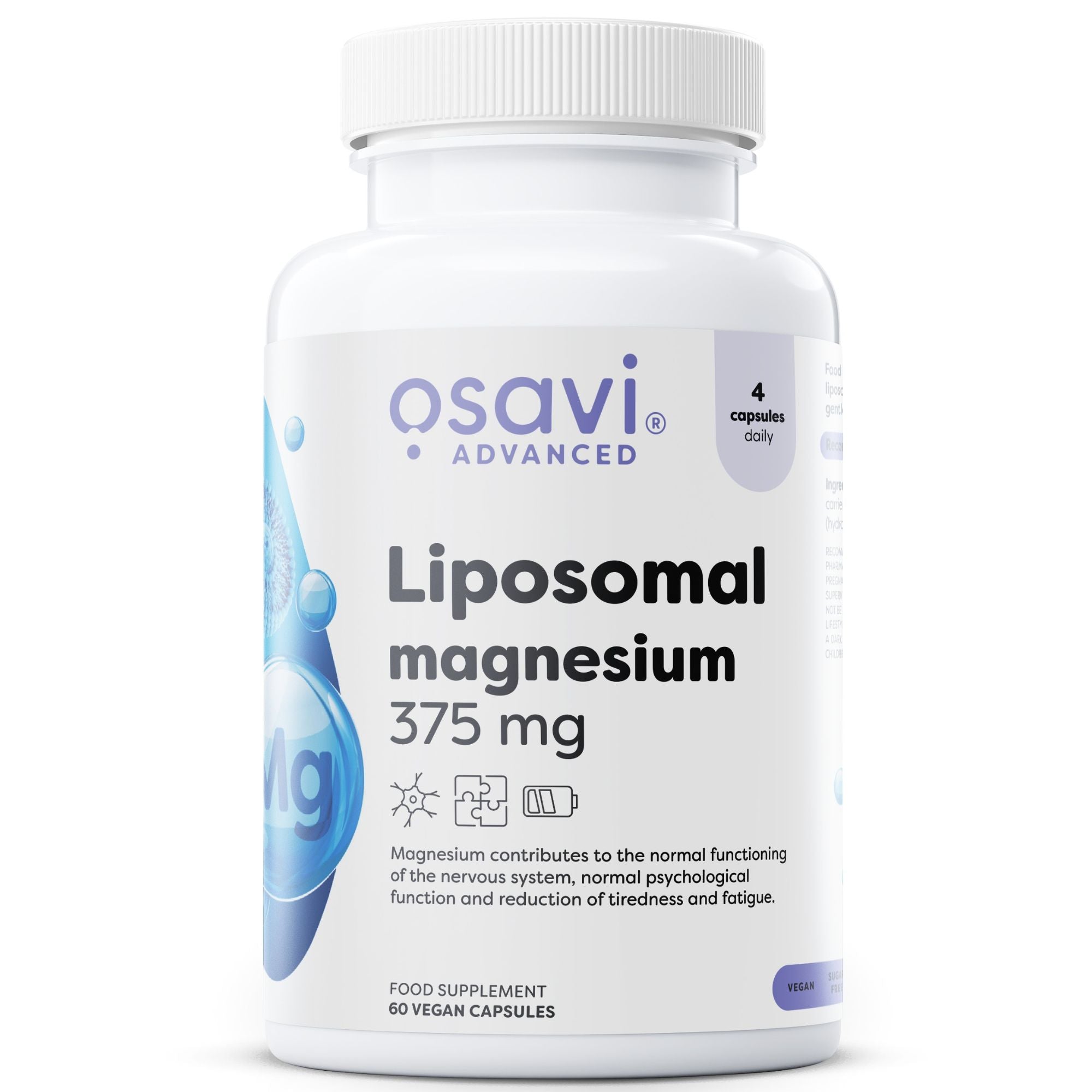 Osavi Liposomales Magnesium 375mg (Liposovit-Mg) – 60 vegane Kapseln Mineralstoffpräparat