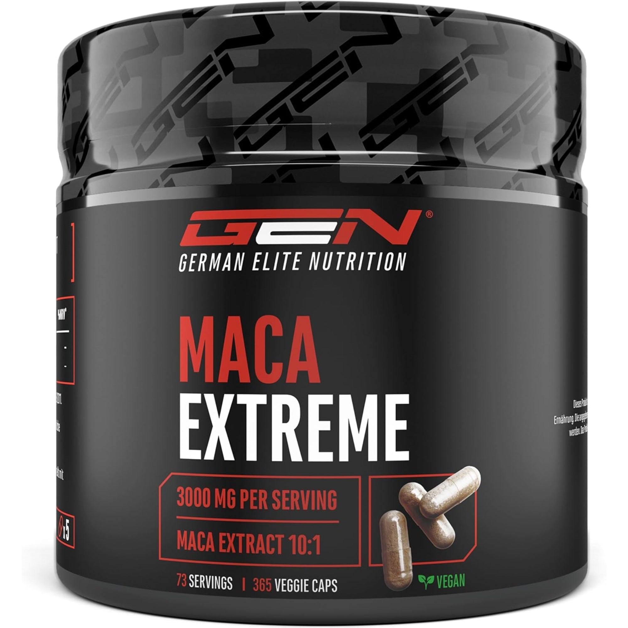 Maca Extreme (Maca-Extrakt 10:1 600mg) | 365 Kapseln | German Elite Nutrition