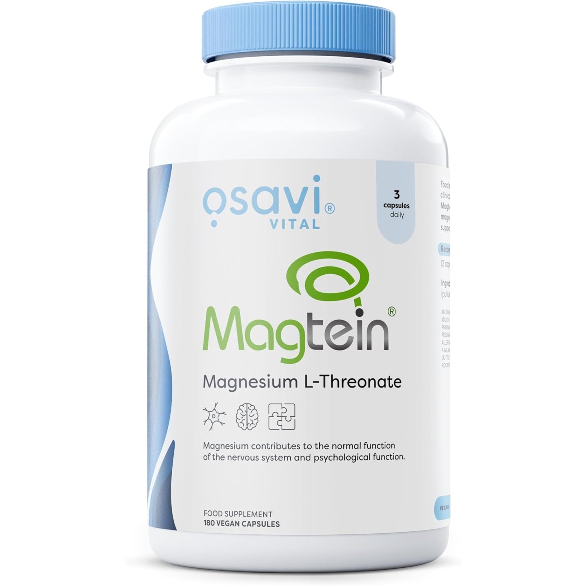 Osavi Magnesium L-Threonat Magtein – 180 vegane Kapseln Mineralstoffpräparat #Inhalt_180_Kapseln