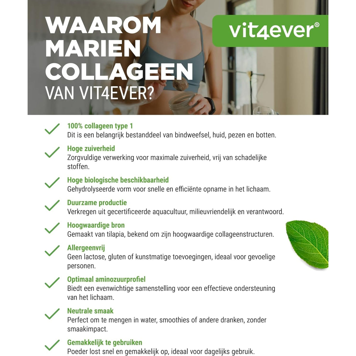 Marine Kollagen (Hydrolysiertes Fisch-Kollagen) | 31 Portionen | 500 g | Vit4ever