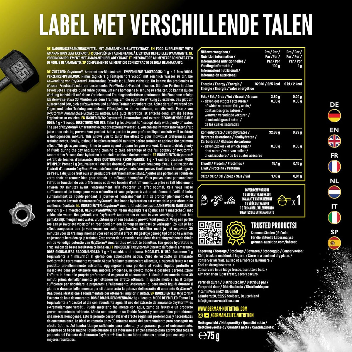 OxyStorm® Nitrat Pulver | 75 g | German Elite Nutrition