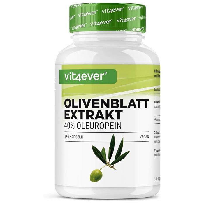 Vit4ever Olivenblattextrakt 650mg 40% Oleuropein - 180 Kapseln