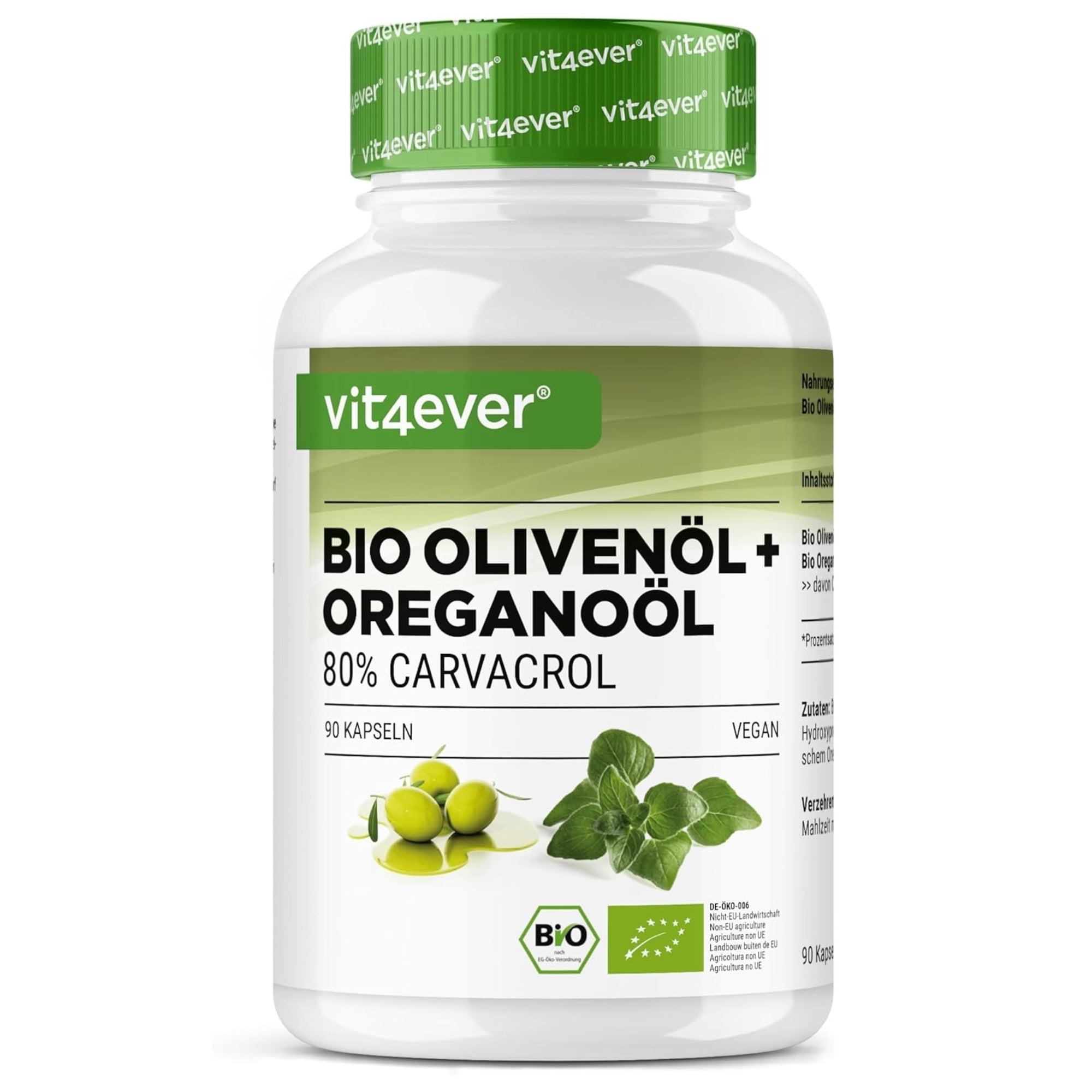 Vit4ever Bio Oregano-Öl 80% Carvacrol - 90 Kapseln