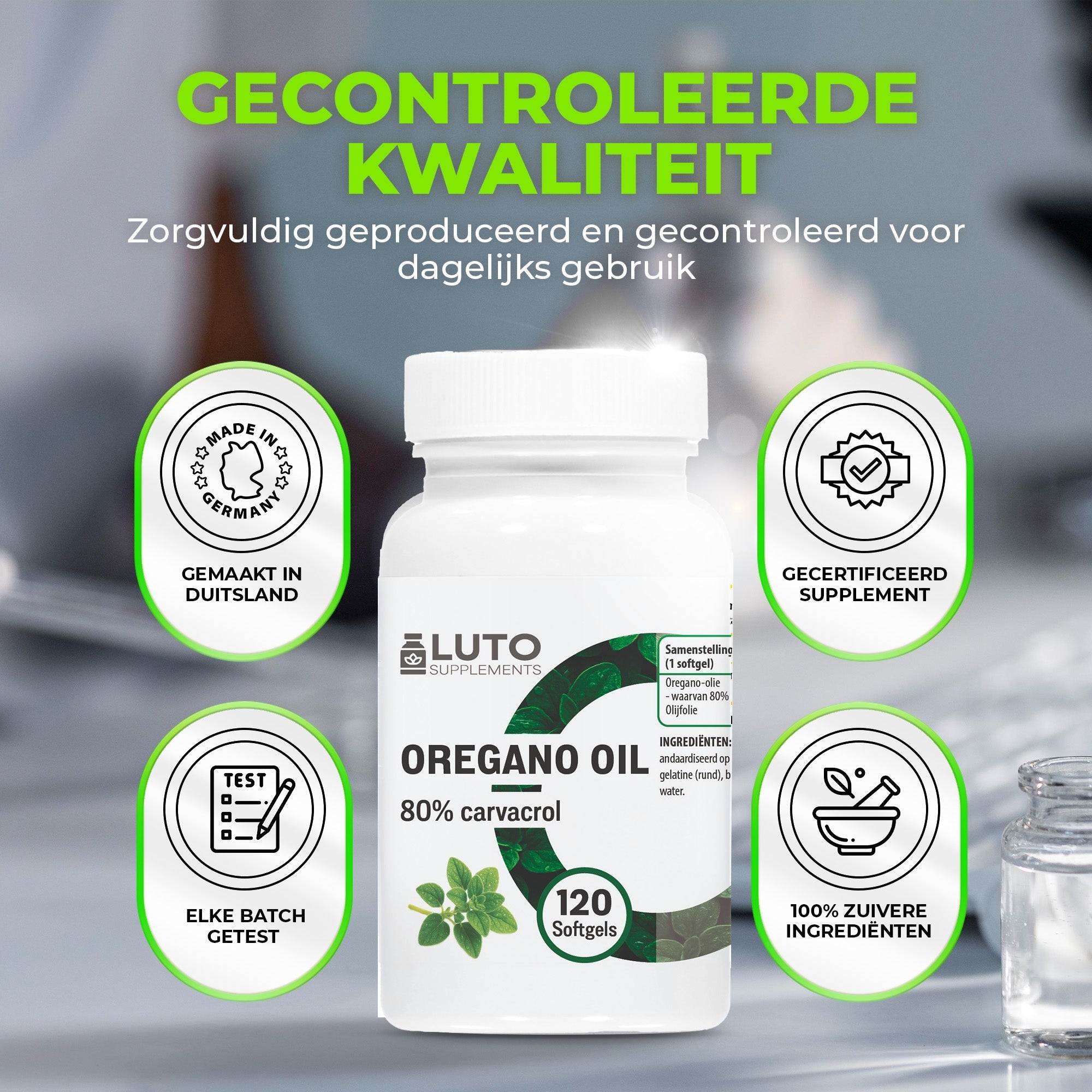 Oregano Öl 150 mg 80% Carvacrol | 120 Kapseln | LUTO Supplements