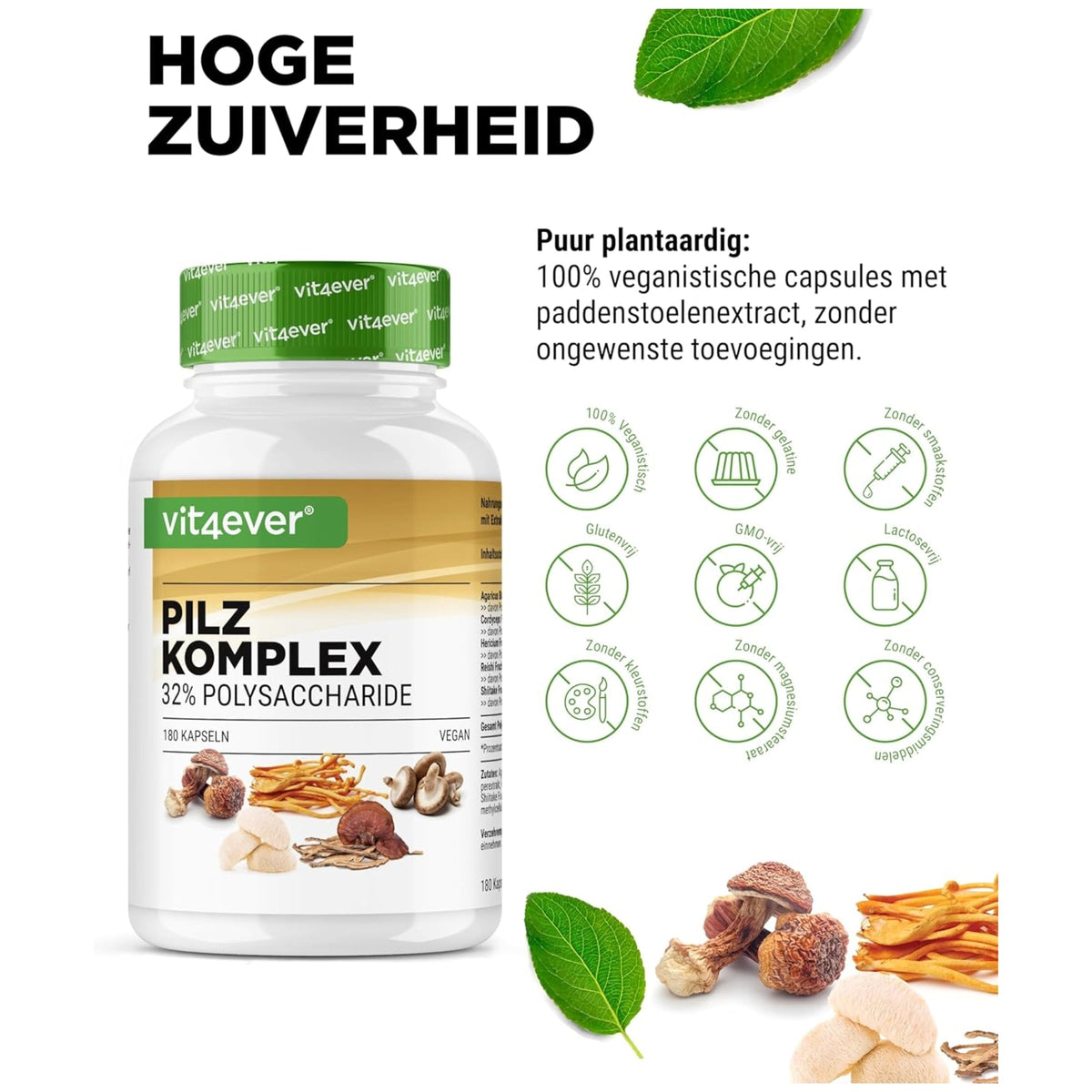 Pilze Komplex 5 Sorten | 180 Kapseln | Vit4ever