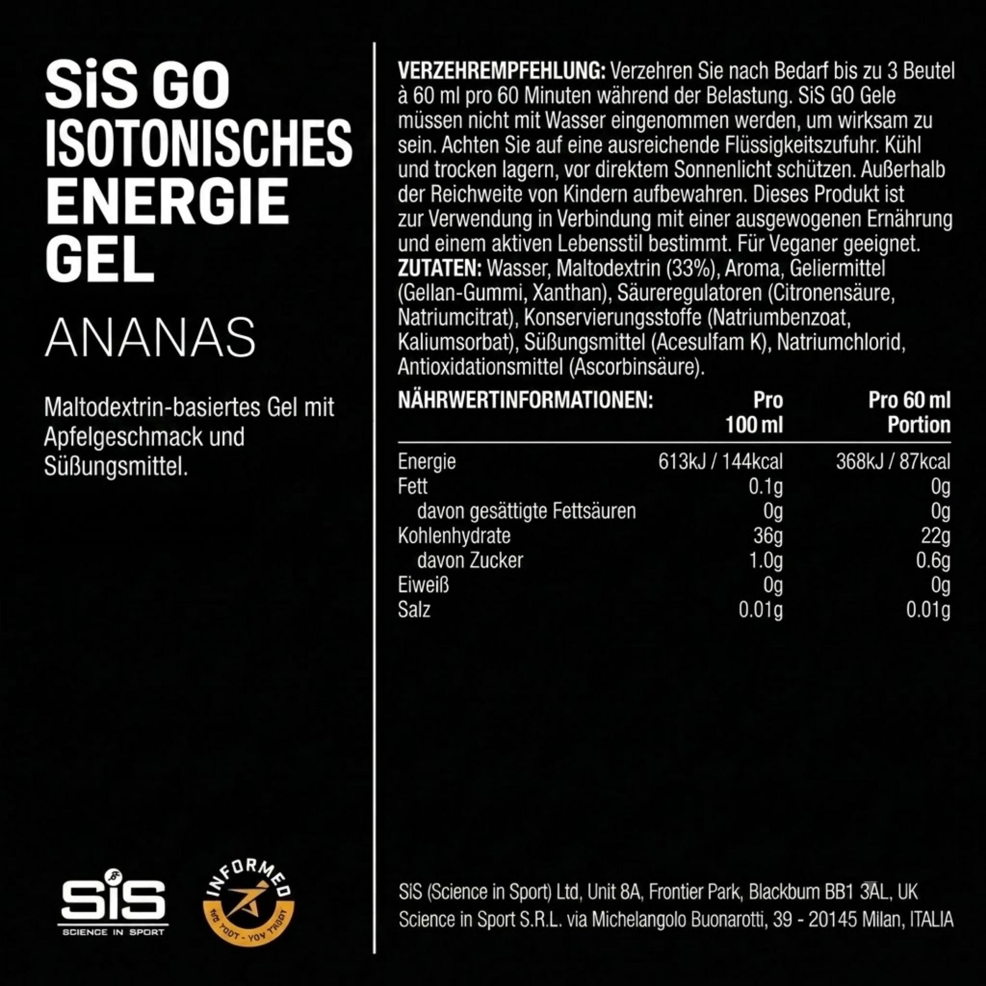 SiS Go Isotonic Energy Gel | Pineapple