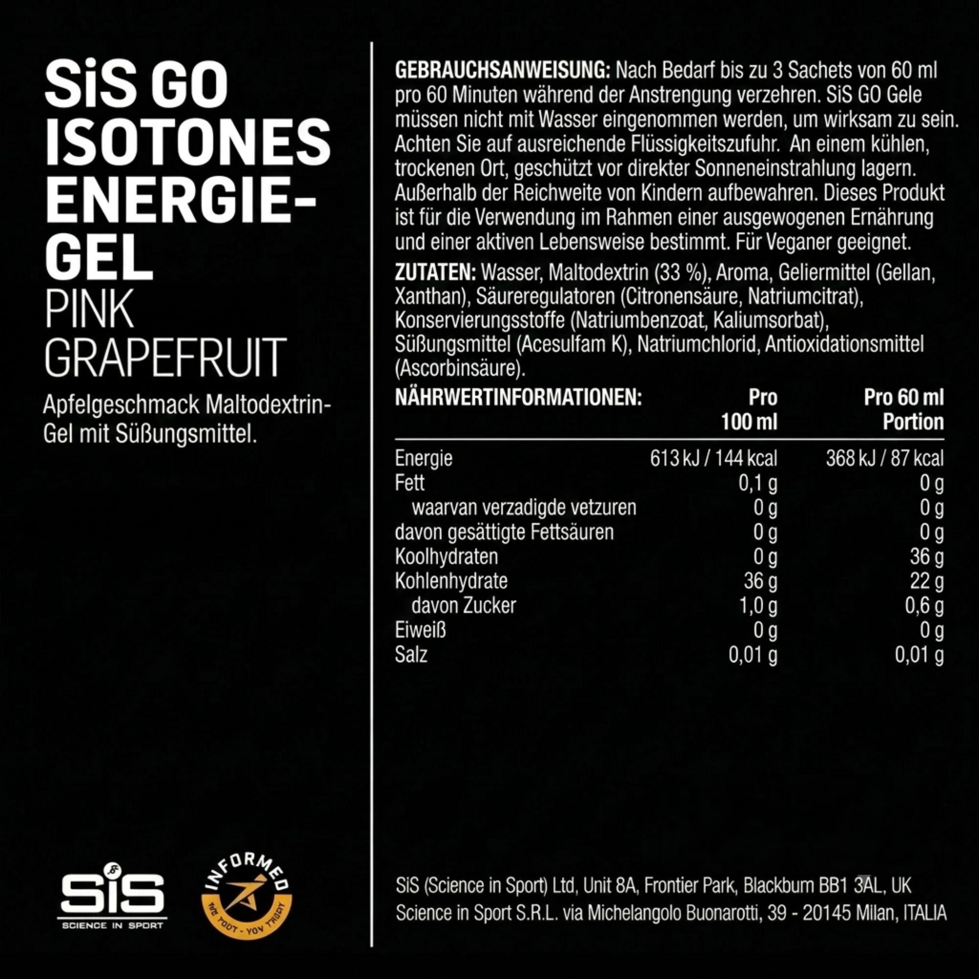SiS Go Isotonic Energy Gel | Pink Grapefruit