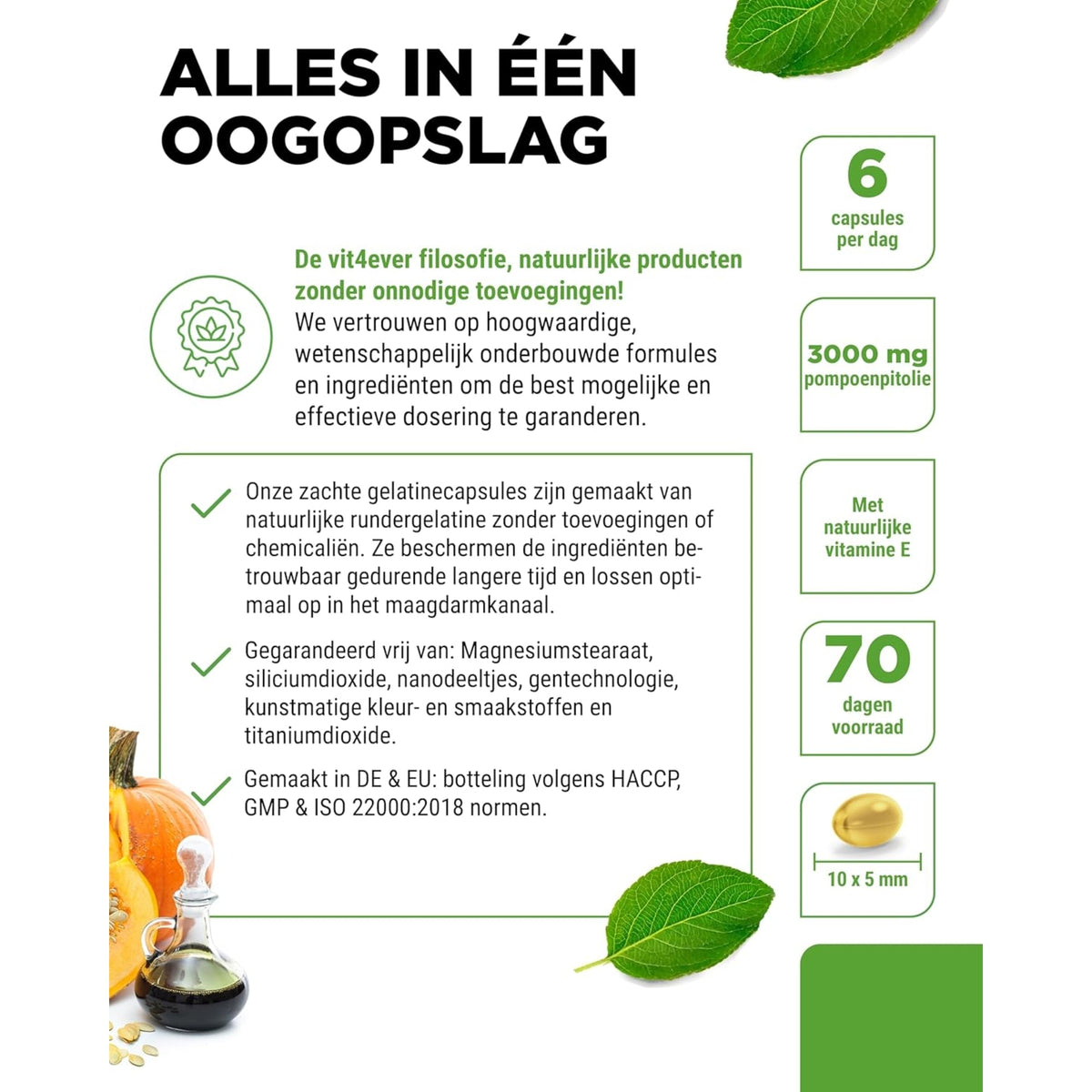 Kürbiskernöl + natürliches Vitamin E | 420 Softgels | Vit4ever