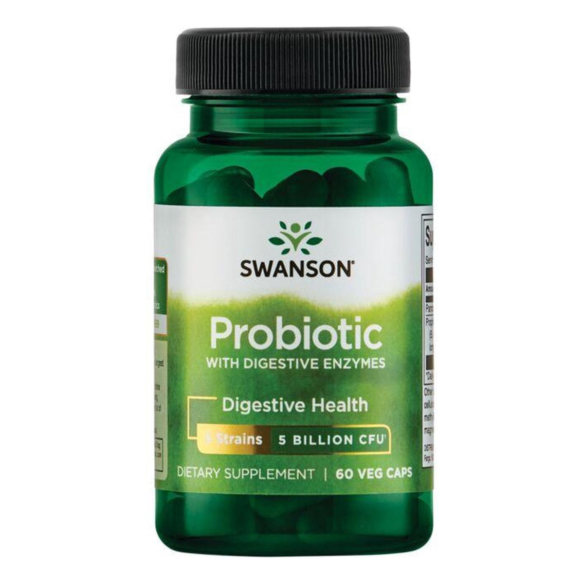 Probiotika mit Verdauungsenzymen 5 Milliarden CFU 60 Kapseln von Swanson – Produktbild