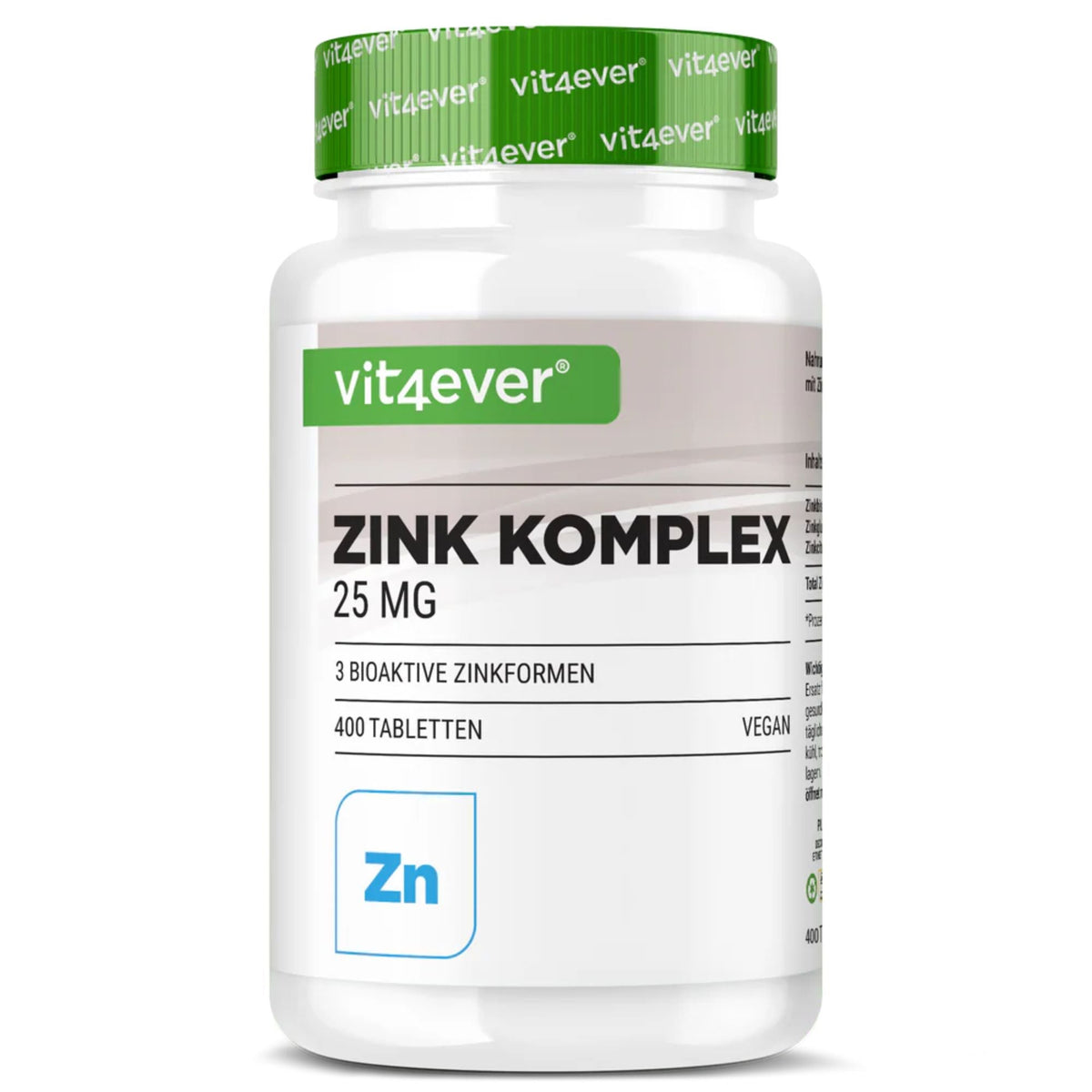 Zink Complex 25 mg (Zinkbisglycinat, Zinkgluconat, Zinkcitrat) Vit4ever – Nahrungsergänzungsmittel | kaufen in Deutschland und Österreich