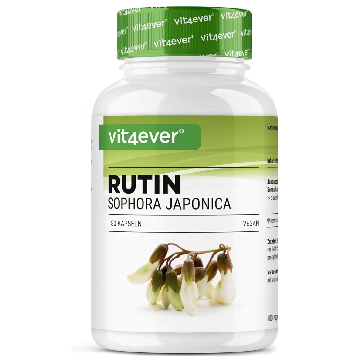 Vit4ever Rutin 500 mg Sophora Japonica Extrakt - 180 Kapseln
