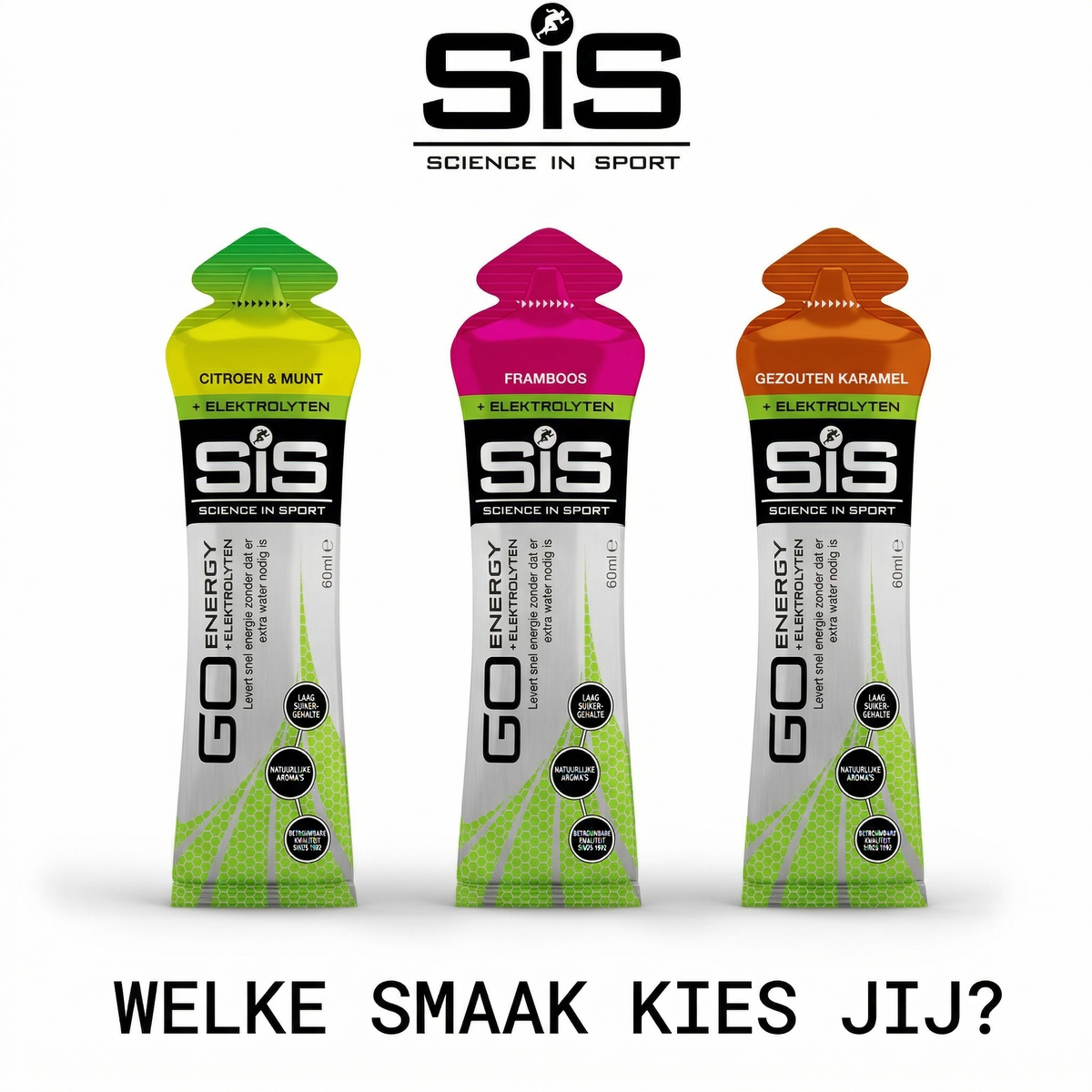 SiS Go Isotonic Energygel + Electrolyte Raspberry - sportvoeding met framboossmaak