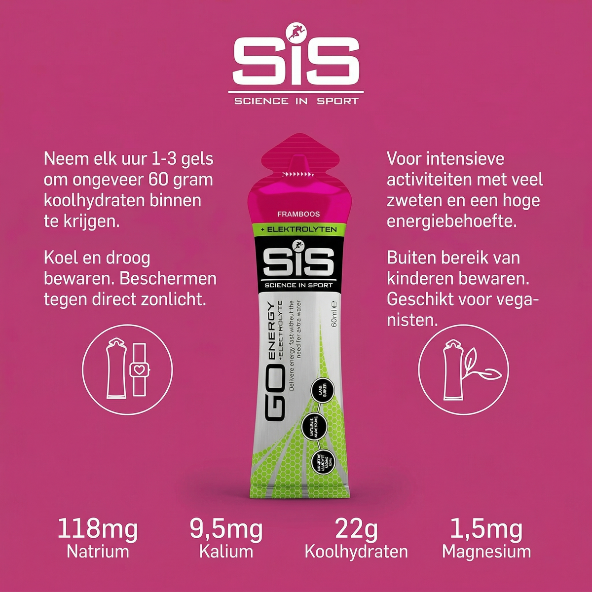 SiS Go Isotonic Energygel + Electrolyte Raspberry - sportsupplement van hoge kwaliteit