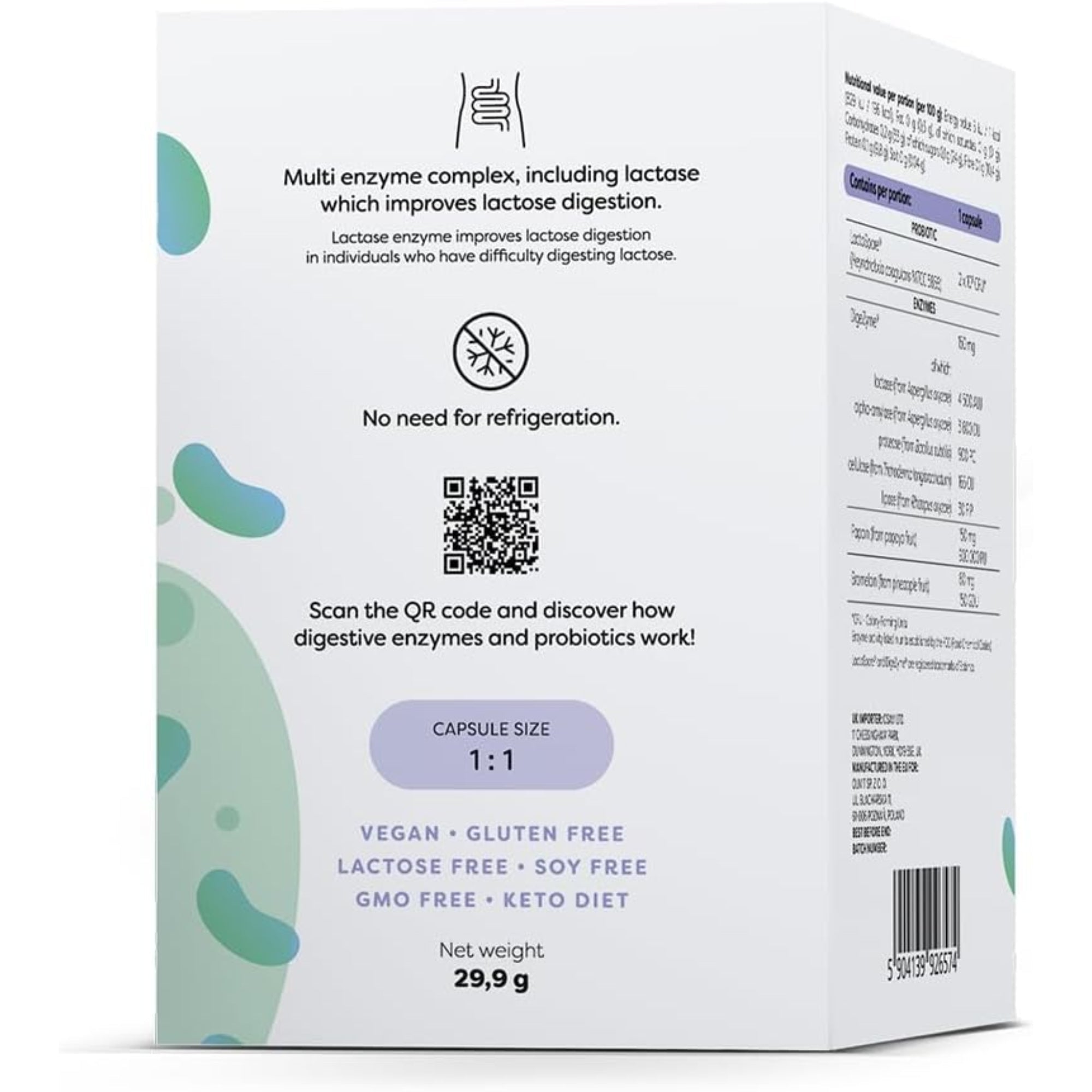 Osavi Verdauungsenzyme Probiotikum – Multi-Enzym-Komplex mit Lactase, keine Kühlung nötig, vegan