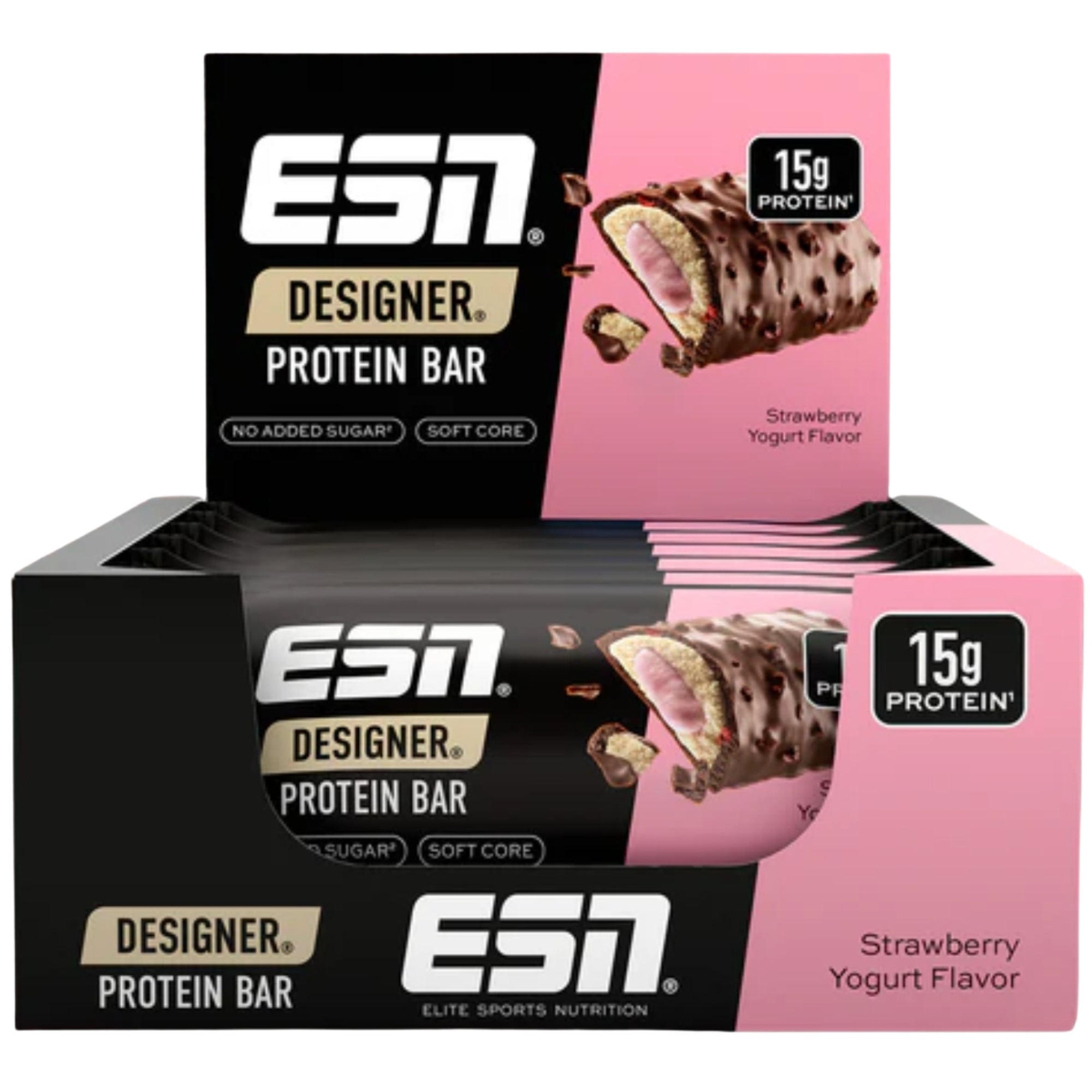 ESN Designer Bar Strawberry Yoghurt 12x45g - eiwitreep met 15g eiwit zonder toegevoegde suikers, kopen in Nederland en België