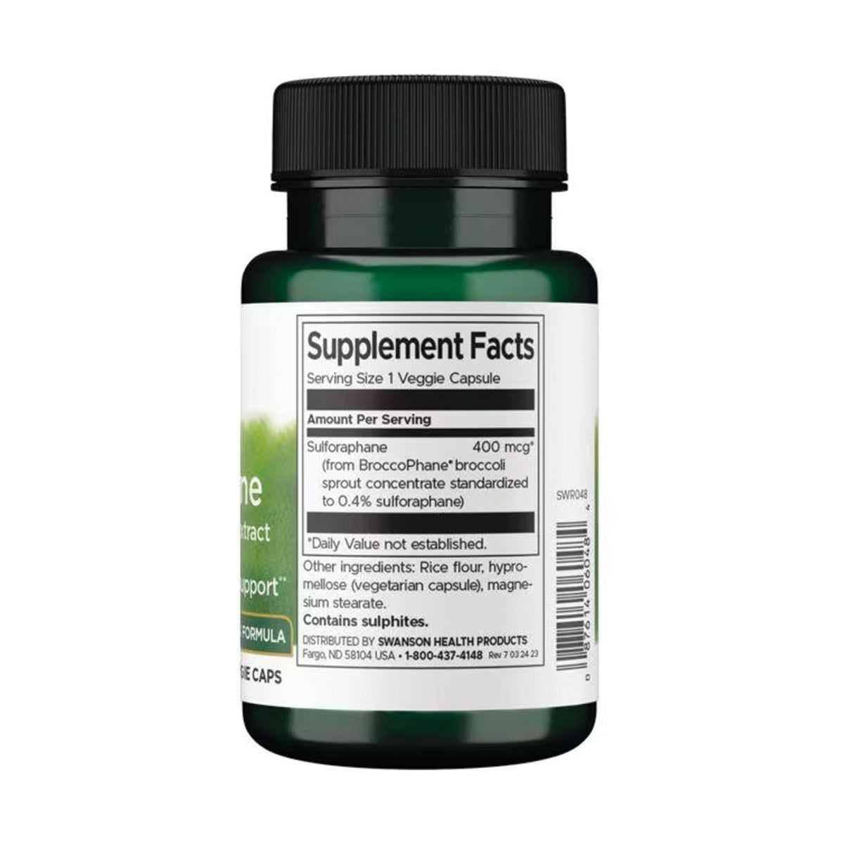Swanson Sulforaphan 400 µg 60 Veggie-Kapseln – Produktverpackung Vorderseite