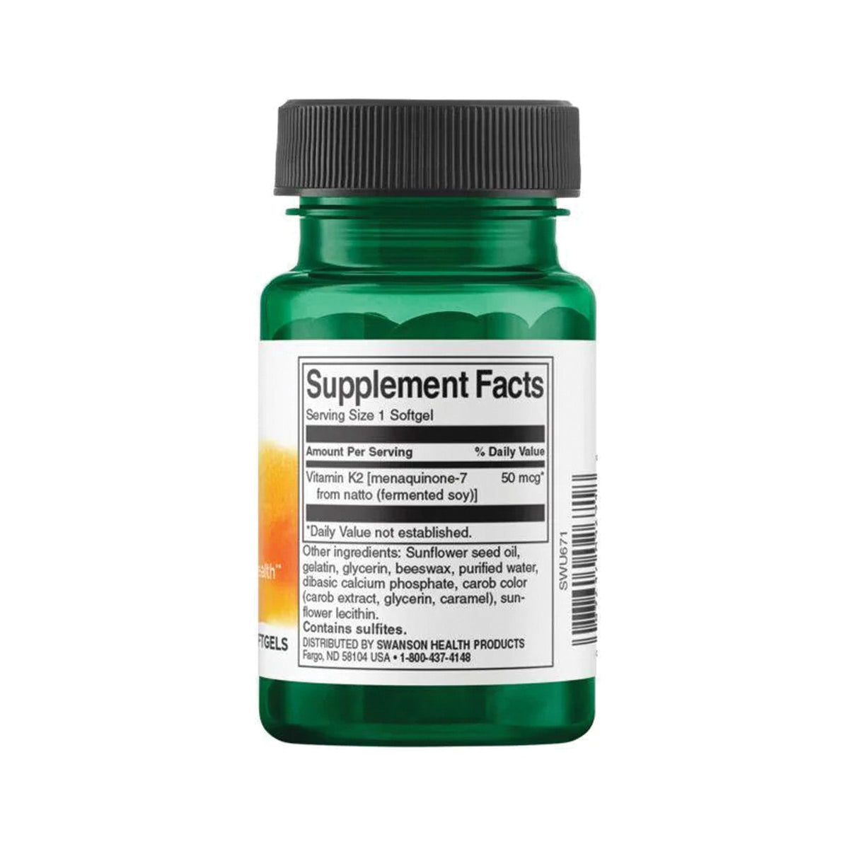 Vitamin K2 50mcg Swanson – Produktverpackung Vorderseite