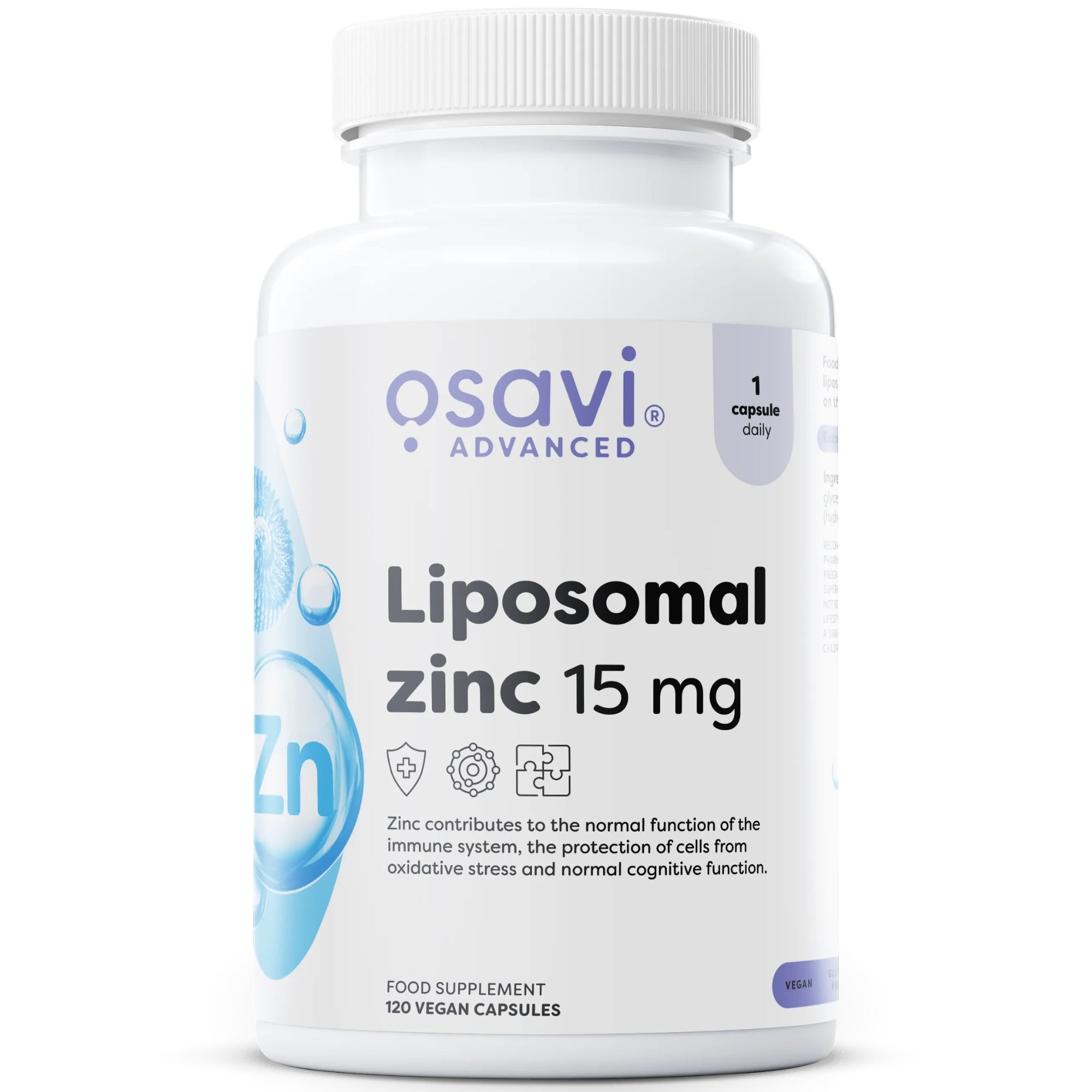 Osavi Liposomales Zink 15mg (Liposovit-Zn) – 120 vegane Kapseln Zink-Nahrungsergänzungsmittel