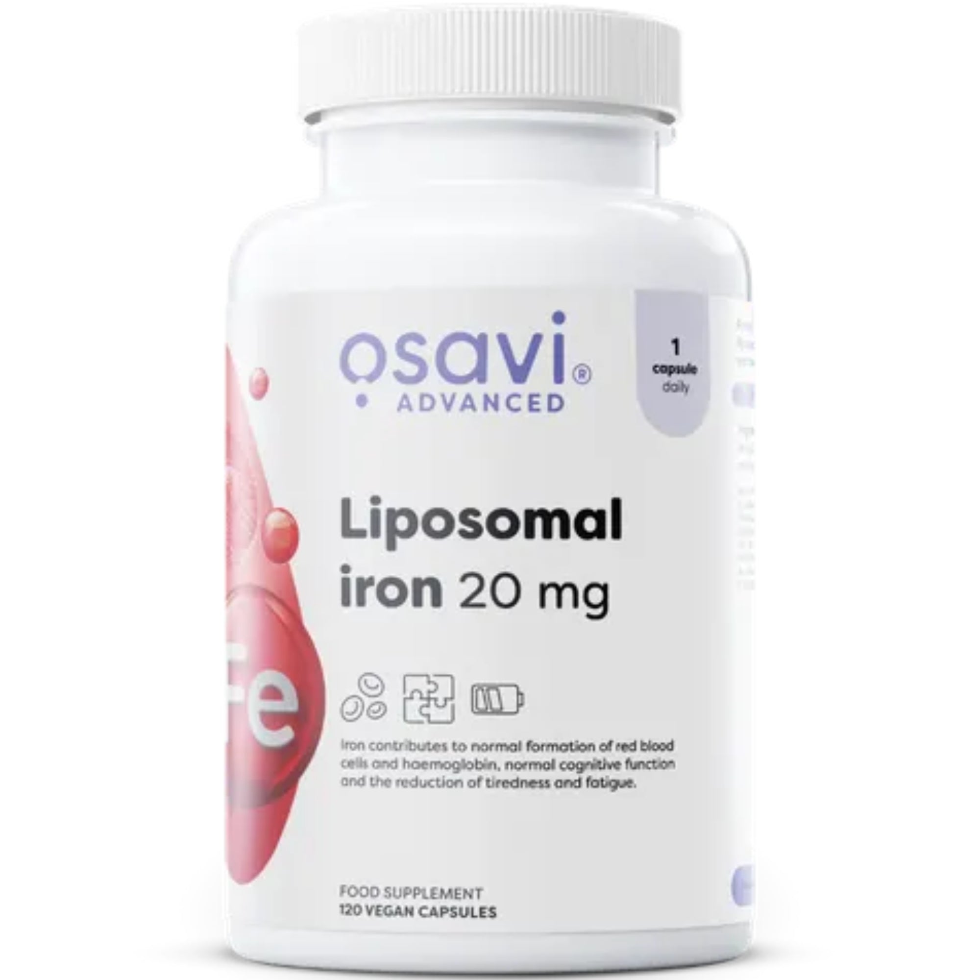 Osavi Liposomales Eisen 20mg (Liposovit-Fe) – 120 vegane Kapseln Eisen-Nahrungsergänzungsmittel