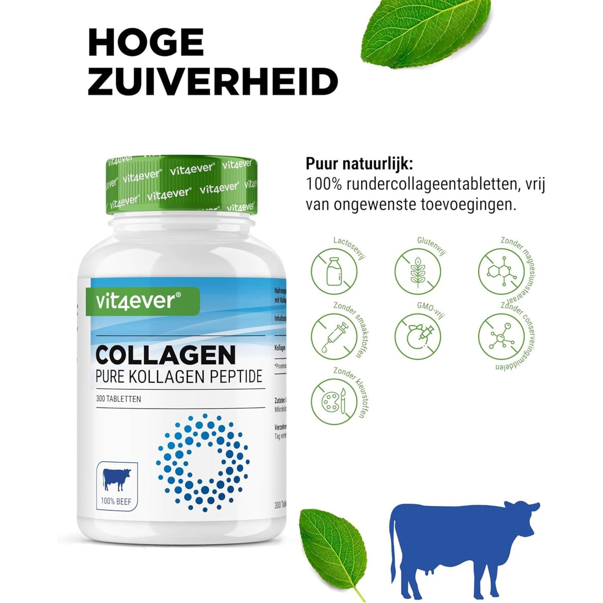 Rinderkollagen 3000 mg | 300 Tabletten | Vit4ever