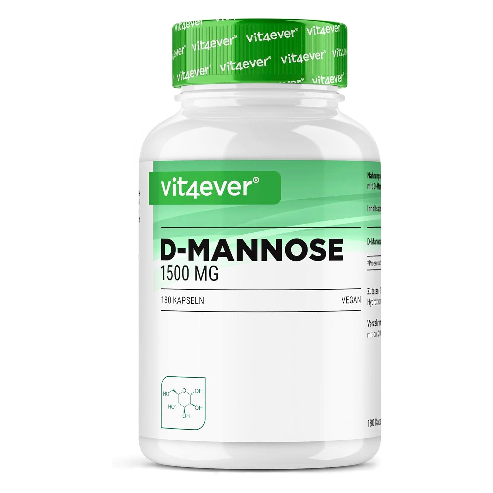 Vit4ever D-Mannose 1500 mg - 180 Kapseln
