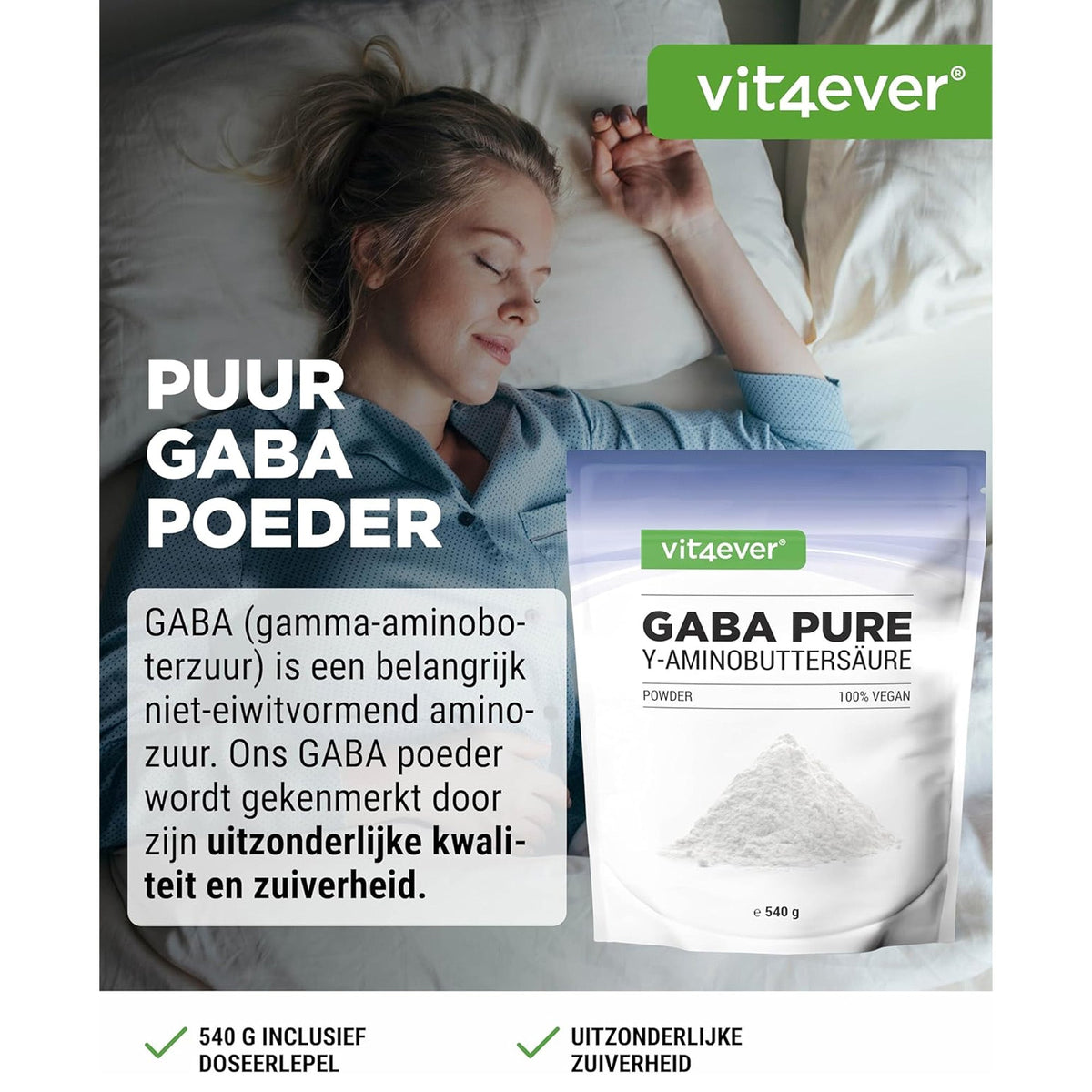 GABA Pulver | 540 g | Vit4ever