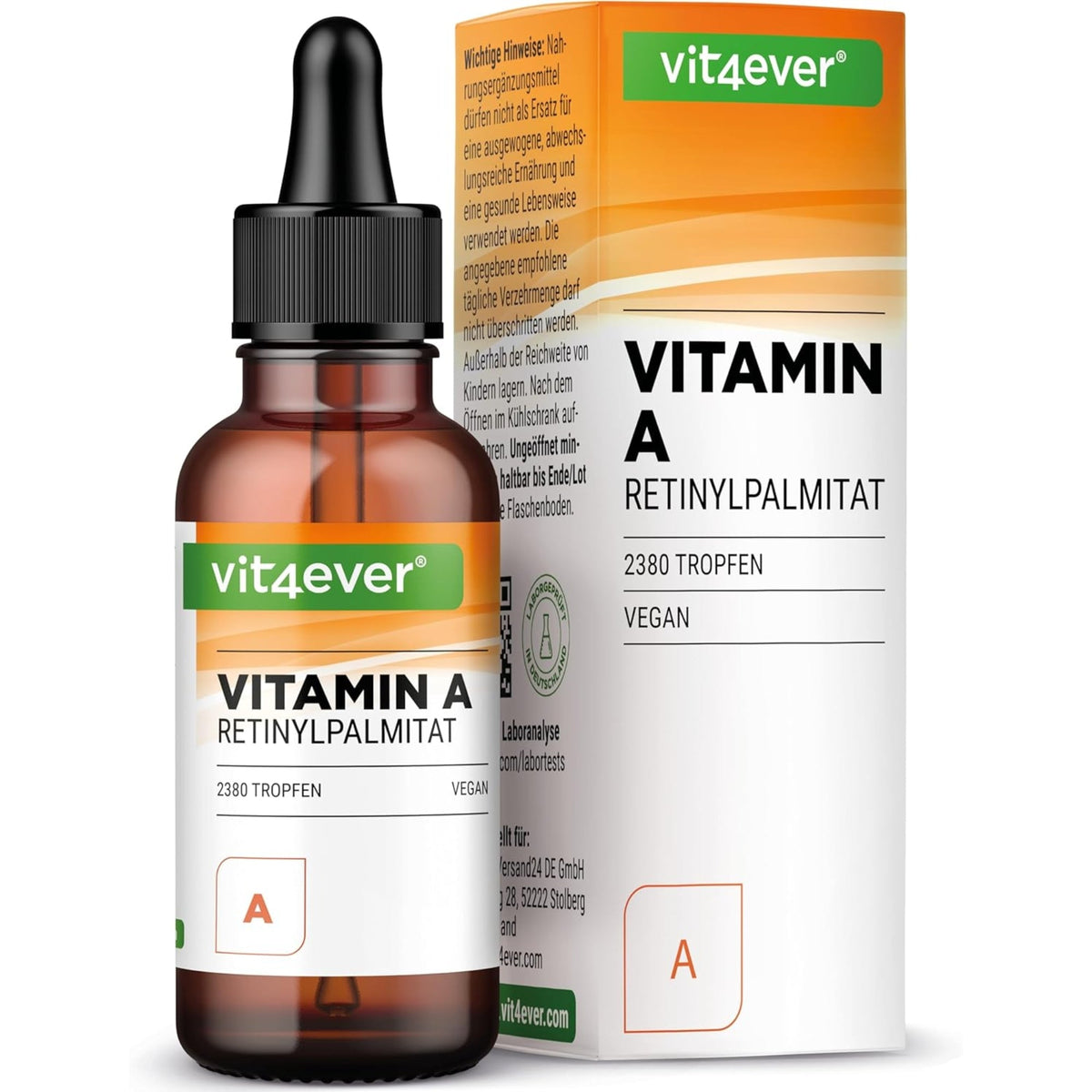 Vit4ever Vitamin A Tropfen mit Retinylpalmitat in MCT - 70 ml