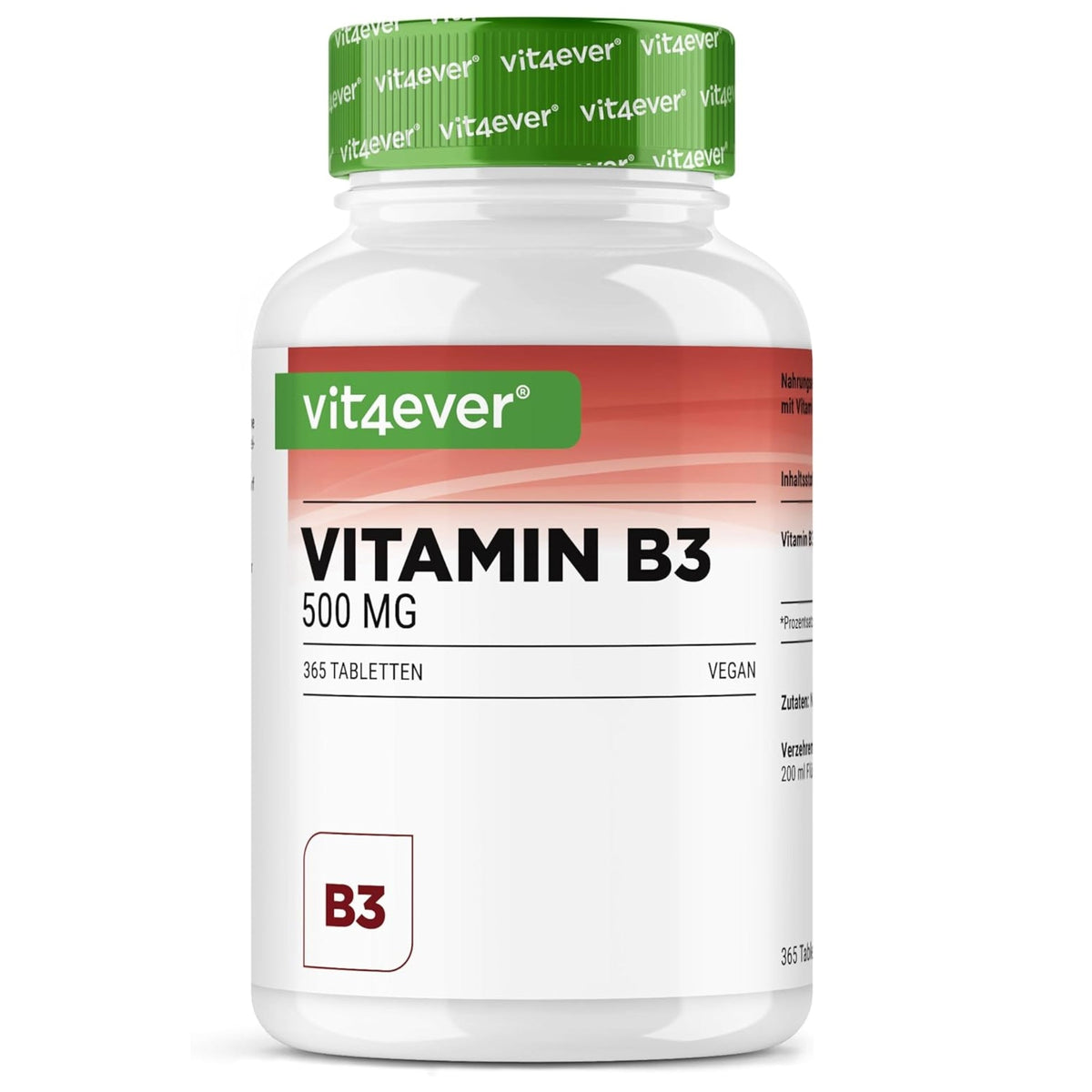 Vitamin B3 (Niacinamid) 500 mg Vit4ever – Nahrungsergänzungsmittel | kaufen in Deutschland und Österreich