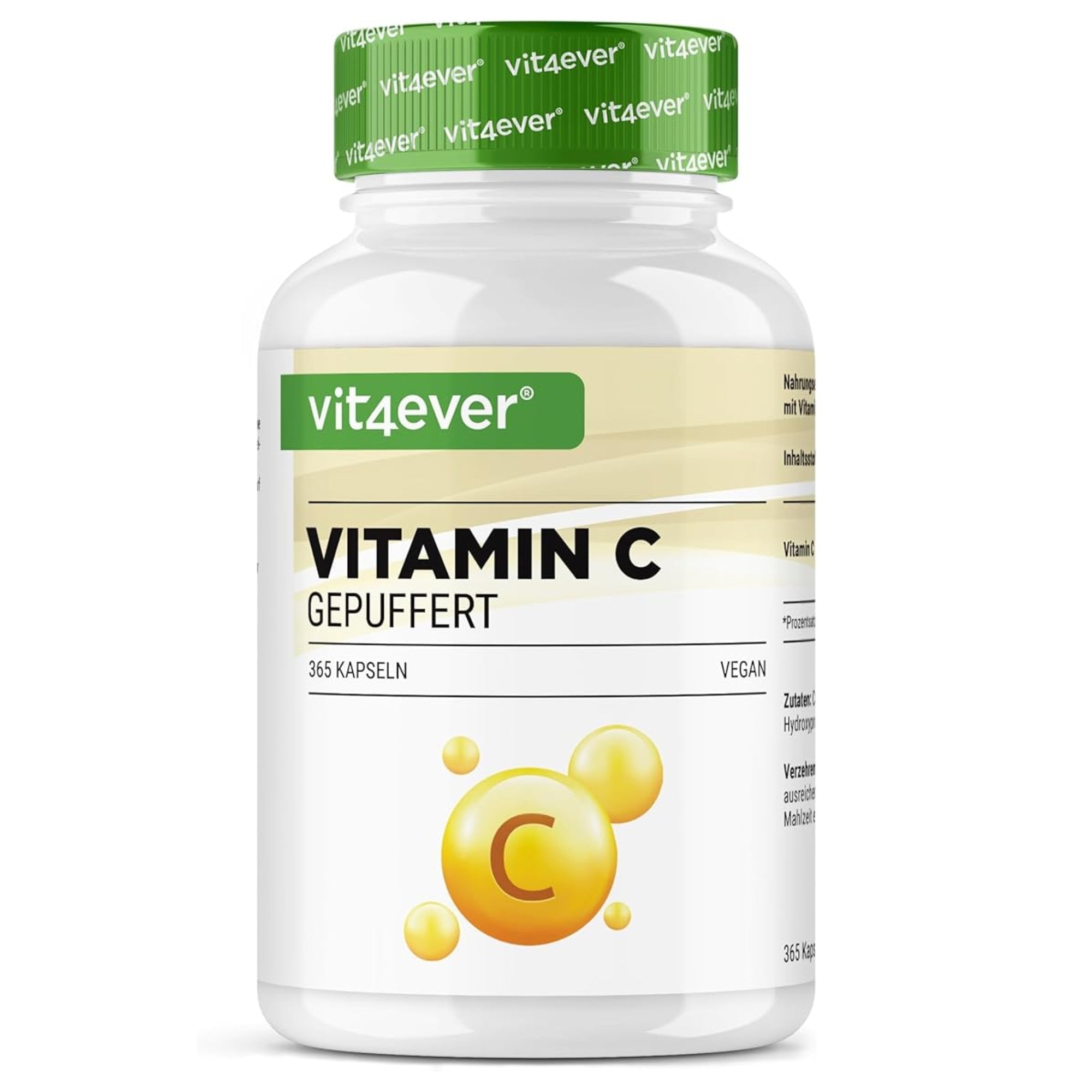 Vit4ever Gepufferte Vitamin C 1000 mg - 365 Kapseln