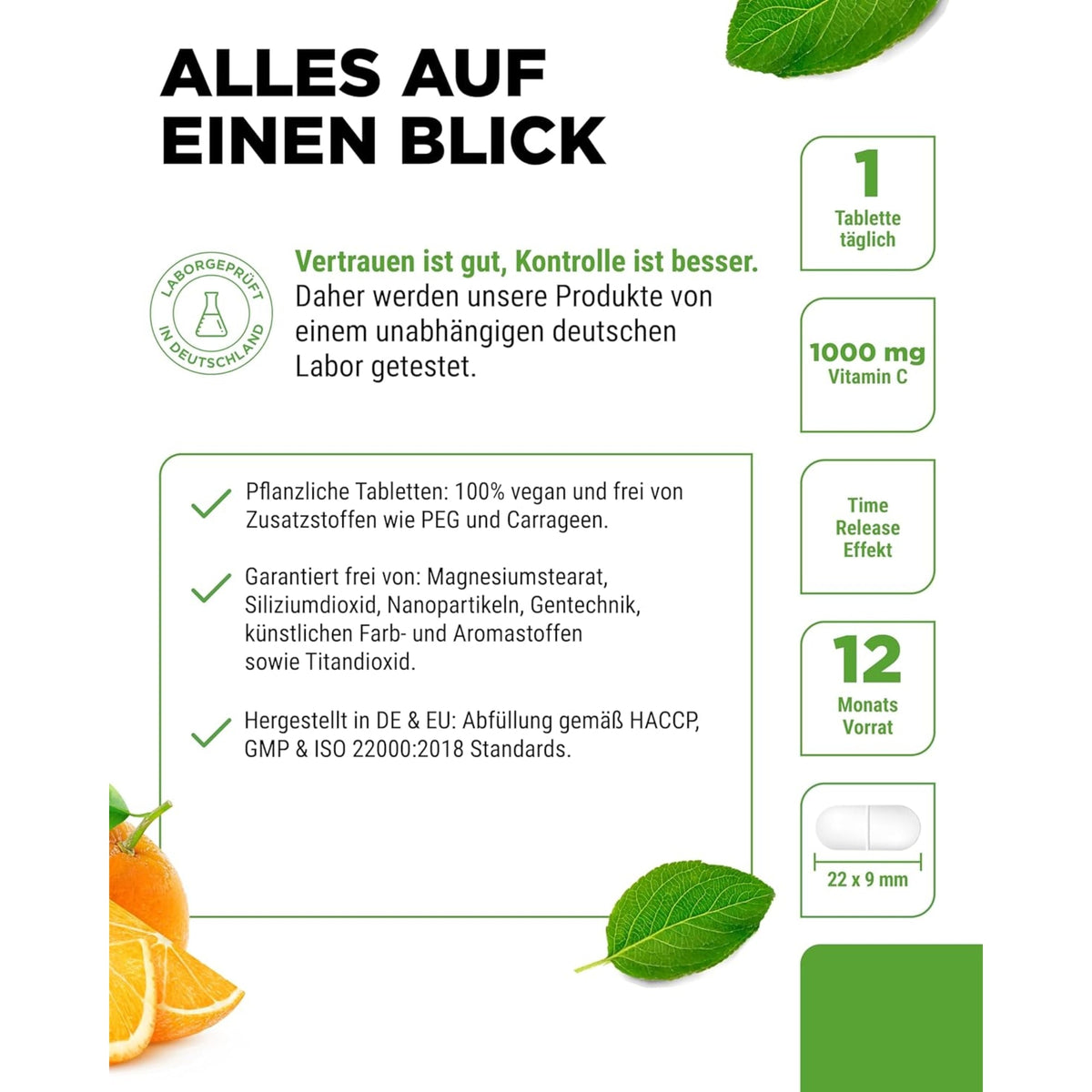 Vitamin C + Hagebutte + Citrus-Bioflavonoide | 1000 mg | 365 Tabletten | Vit4ever