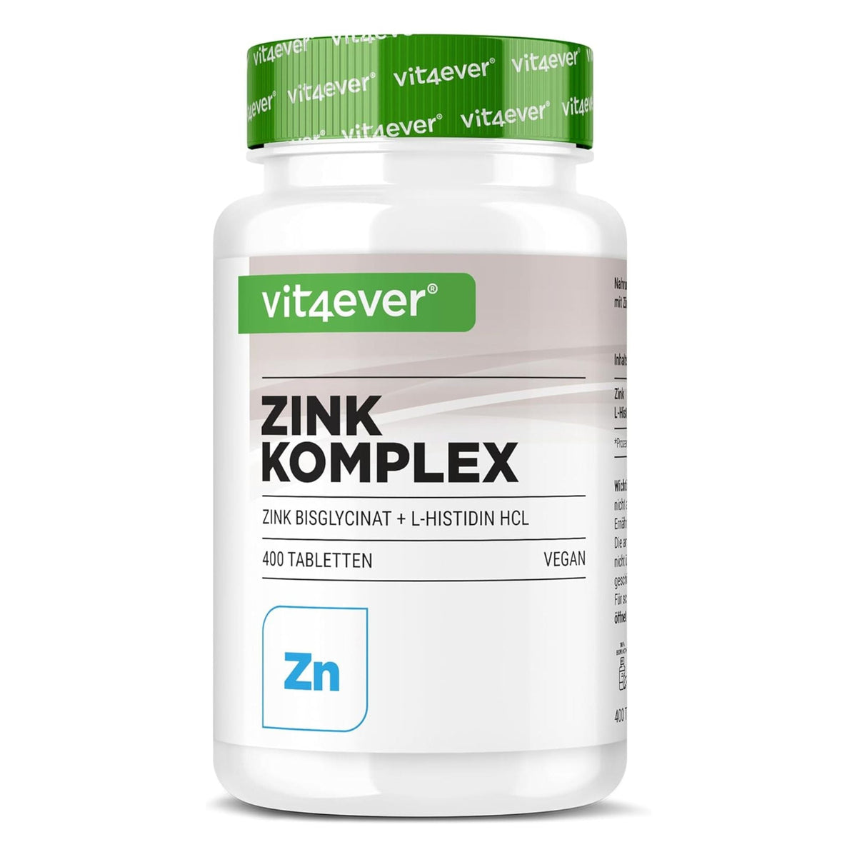 Zink Bisglycinat mit L-Histidin 25 mg 400 Tabletten Vit4ever