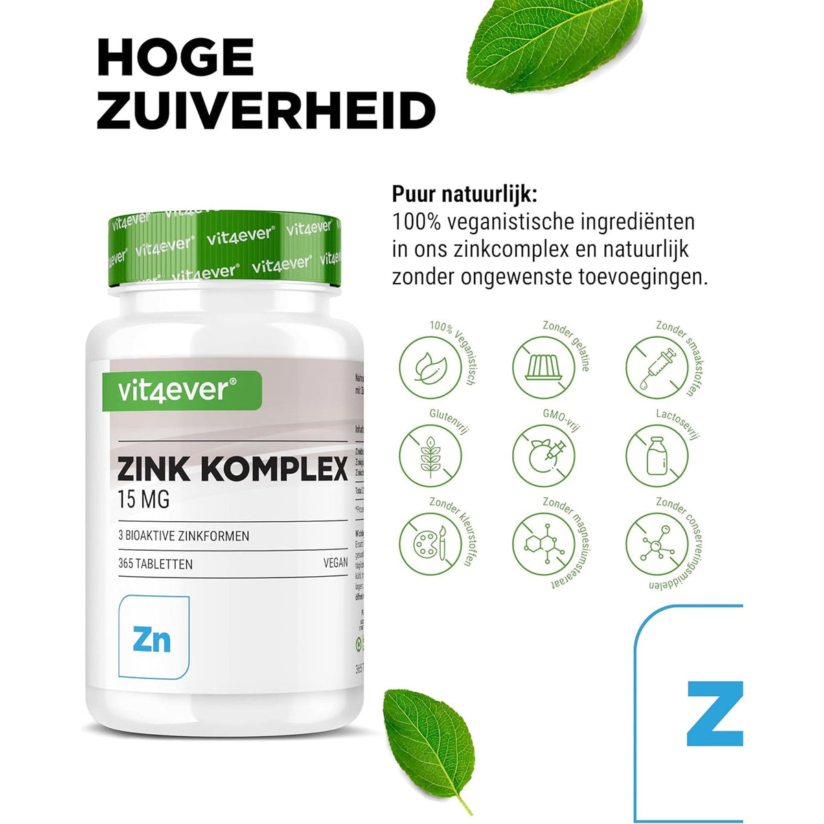 Zink Complex 15 mg | 365 Tabletten | Vit4ever