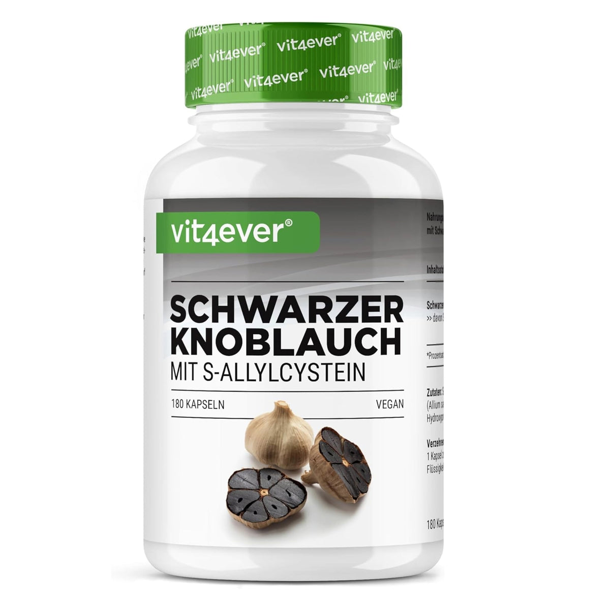 Vit4ever Schwarzer Knoblauch Extrakt 15:1 - 180 Kapseln