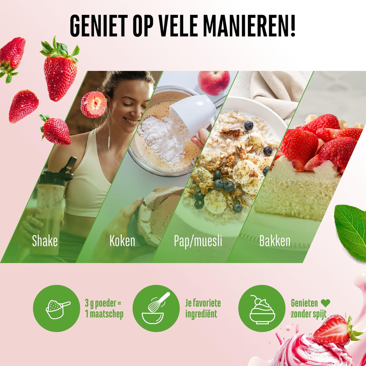 Flavor Craft Erdbeereis Geschmackspulver | 250g | Vit4ever