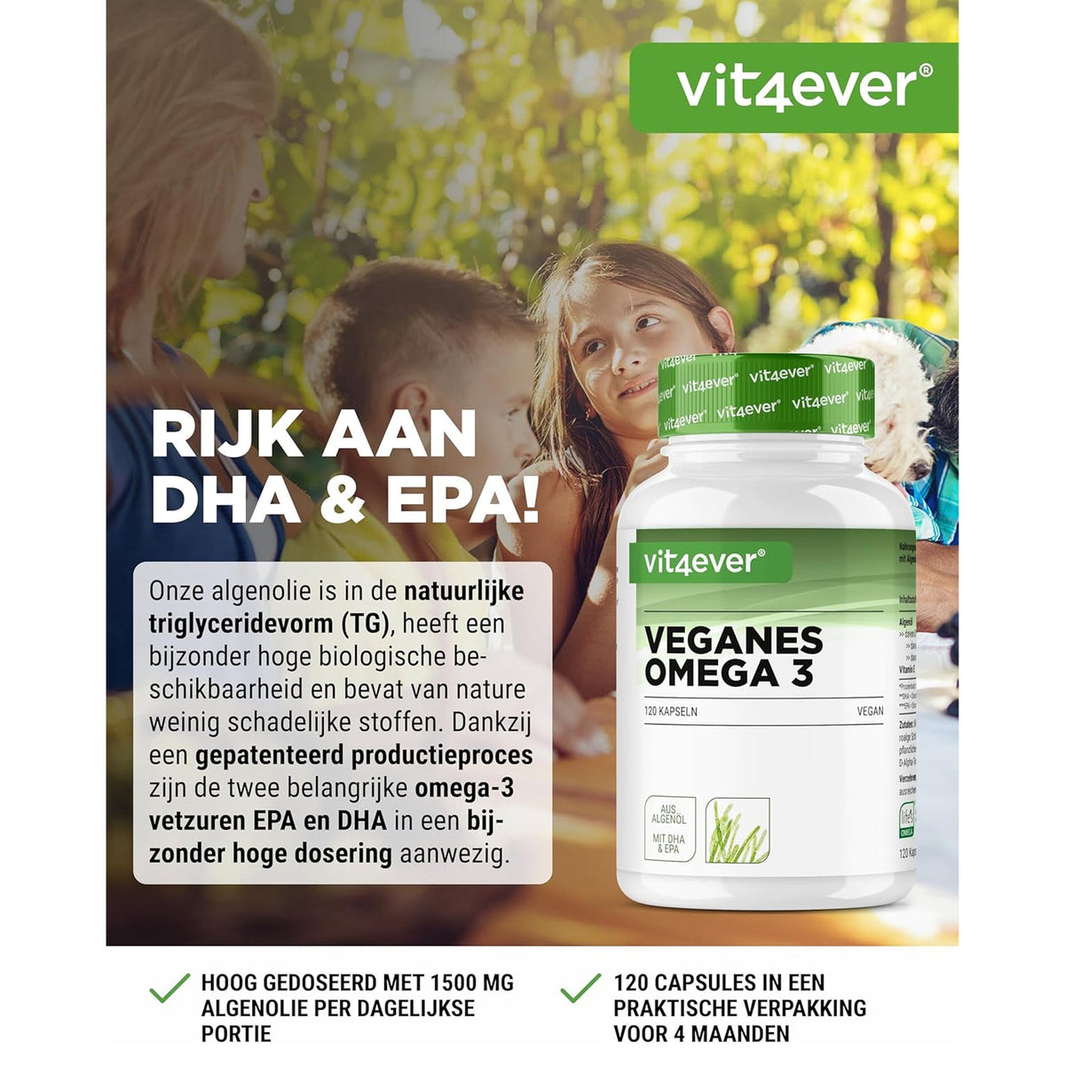 Vegan Omega 3 aus Algenöl | 90 & 120 Softgels | Vit4ever