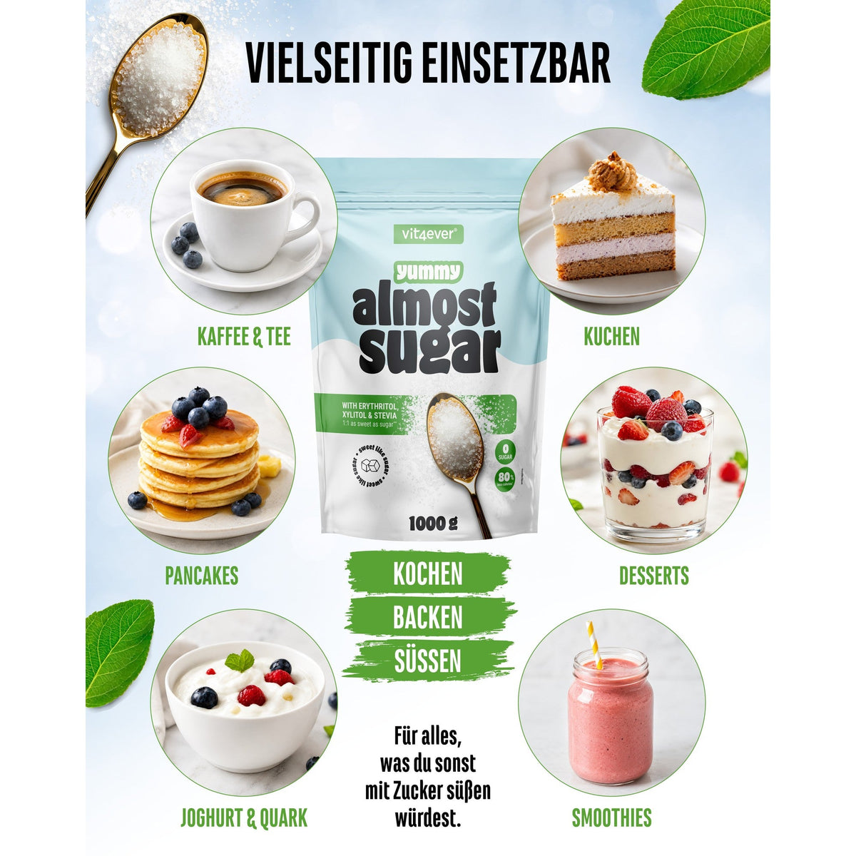 Almost Sugar zonder suiker en met 80 procent minder calorieen dan kristalsuiker