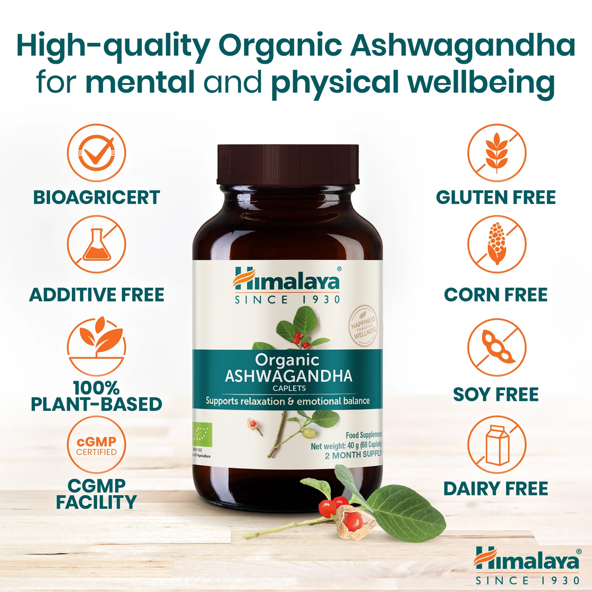 Bio Ashwagandha 670mg | 60 Tabletten | Himalaya