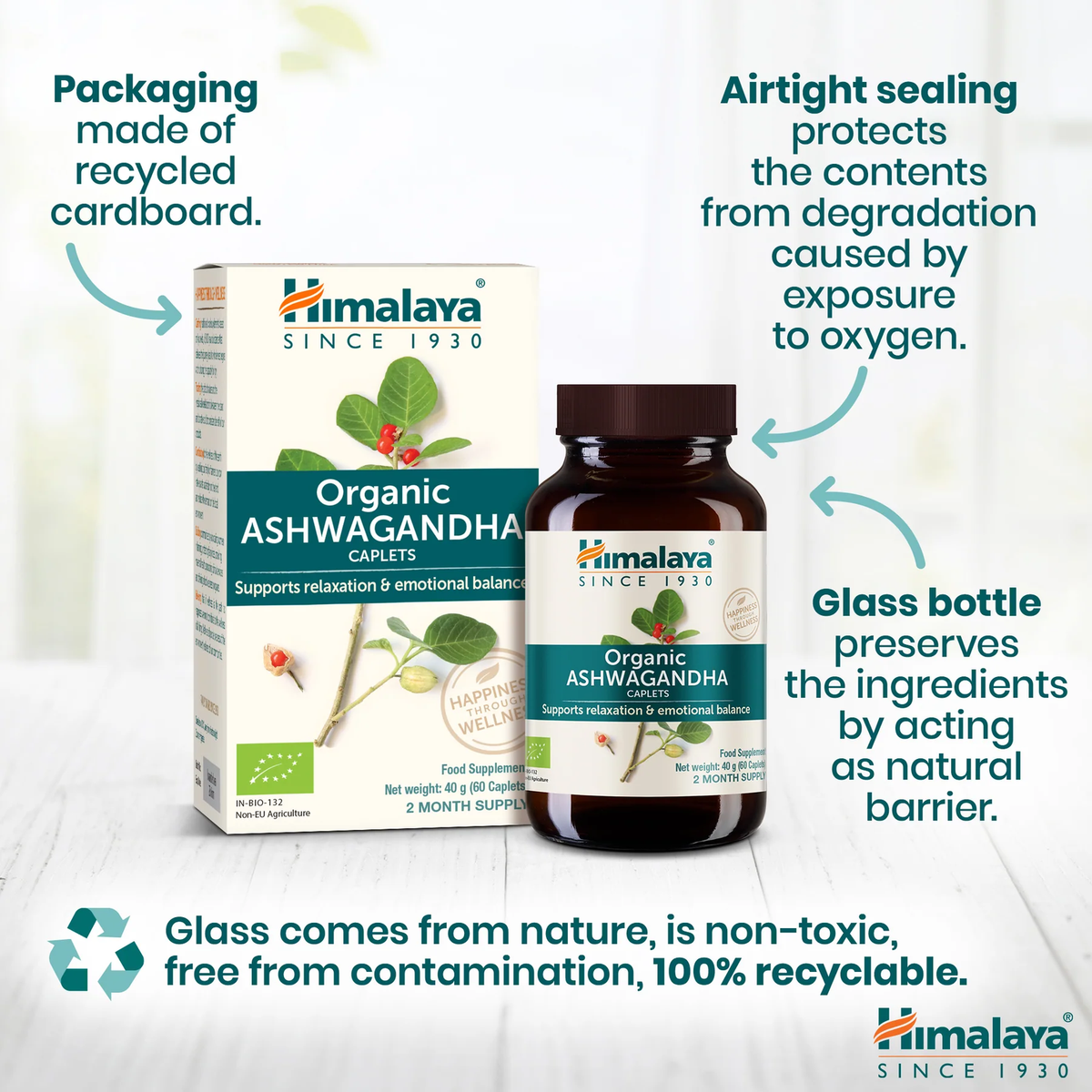 Bio Ashwagandha 670mg | 60 Tabletten | Himalaya