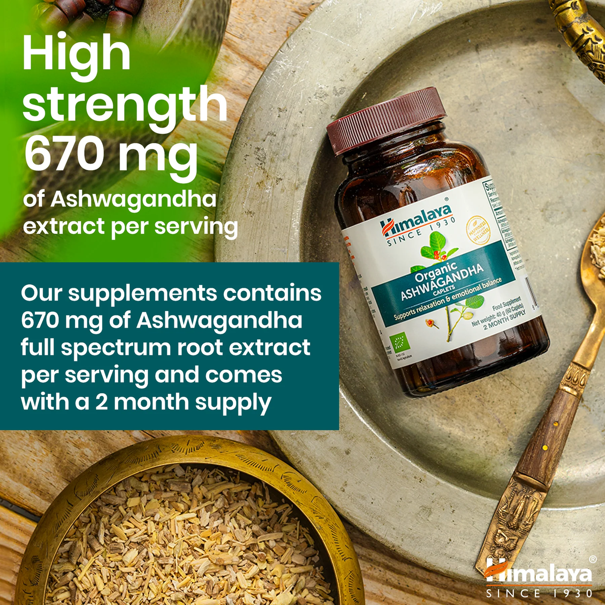 Bio Ashwagandha 670mg | 60 Tabletten | Himalaya
