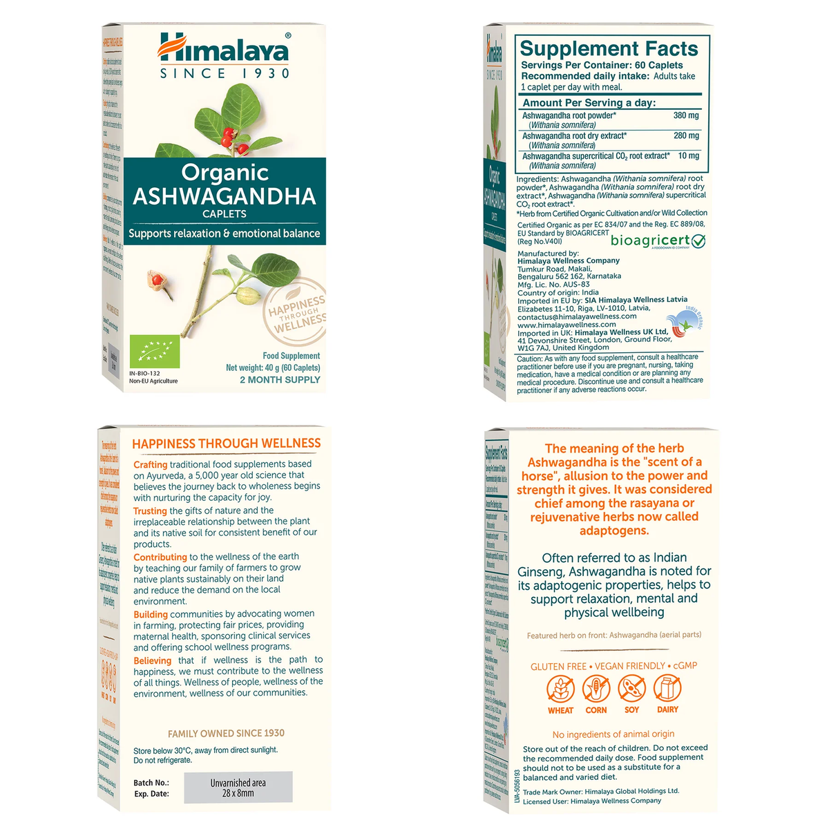 Bio Ashwagandha 670mg | 60 Tabletten | Himalaya