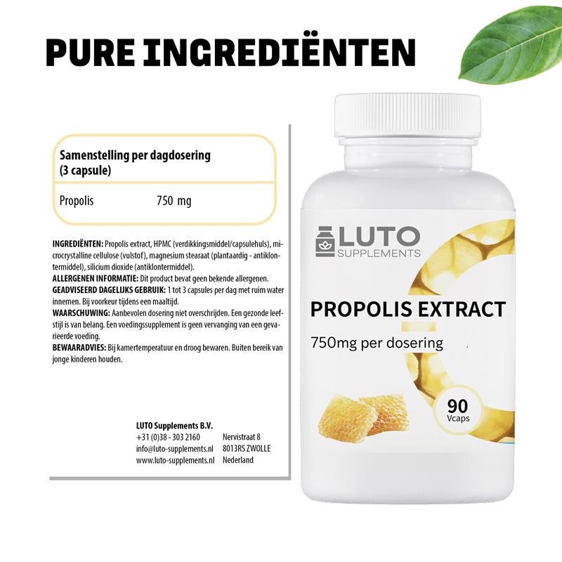 Propolis Extrakt 750 mg | 90 Kapseln | LUTO Supplements