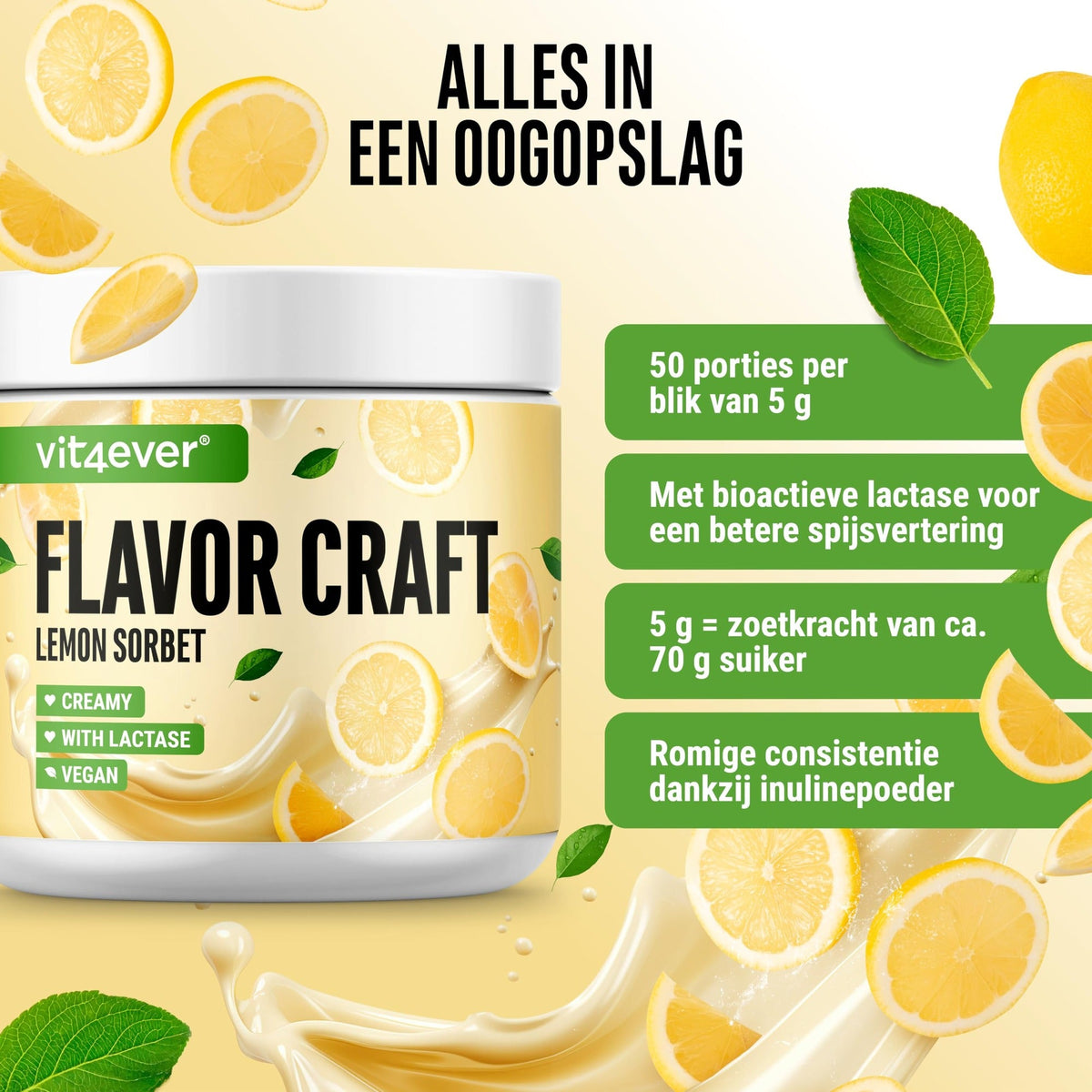 Flavor Craft Zitronensorbet Geschmackspulver | 250g | Vit4ever