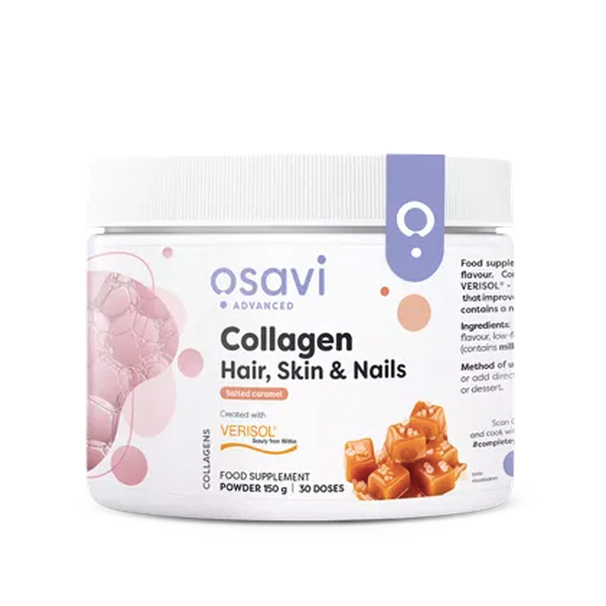 Osavi Kollagen Pulver Salted Caramel – 150 Gramm mit VERISOL Peptiden für Haare, Haut und Nägel #Geschmack_Salted_Caramel