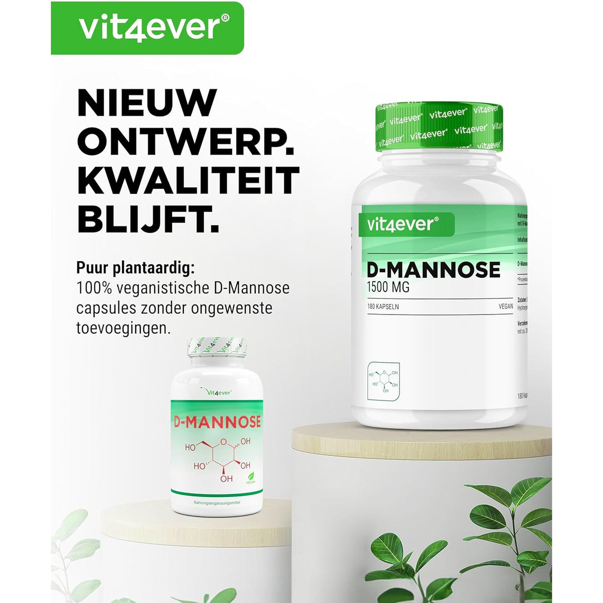 D-Mannose 1500 mg | 180 Kapseln | Vit4ever