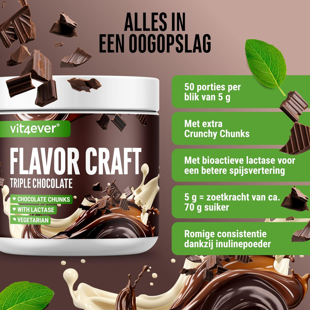 Flavor Craft Dreifache Schokolade Geschmackspulver | 250g | Vit4ever