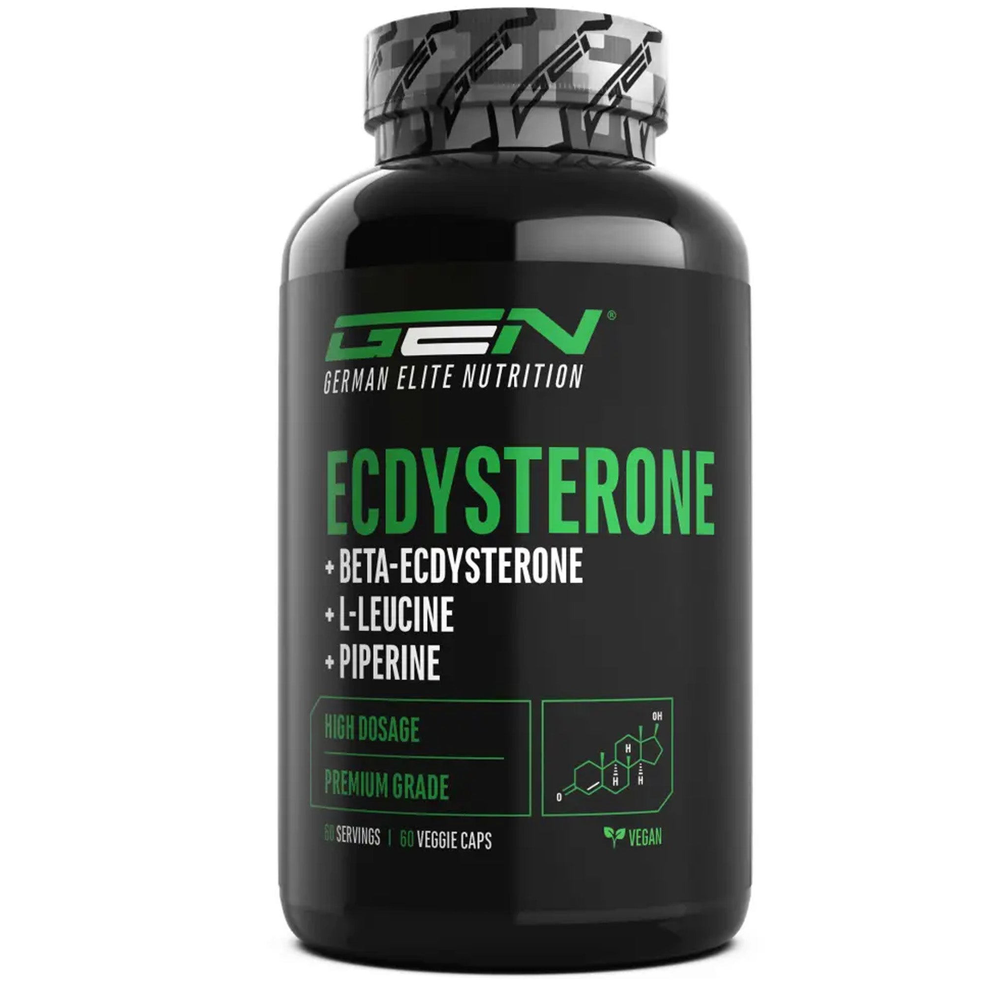 Beta-Ecdysteron 450mg + L-Leucin & Piperin | 60 Kapseln | German Elite Nutrition