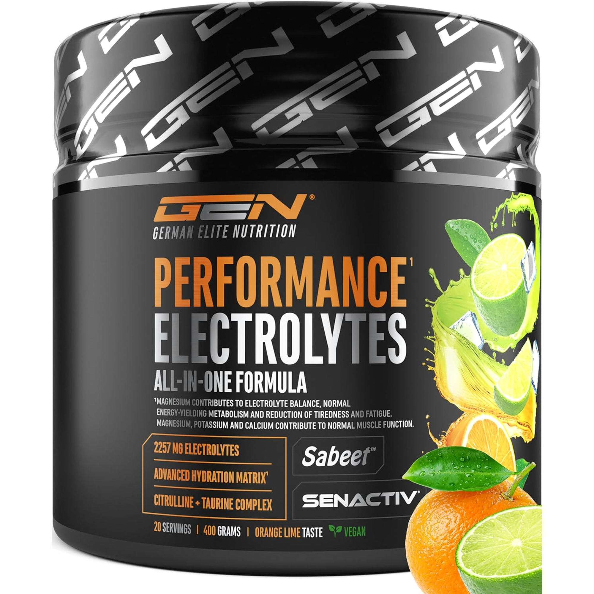 Performance Electrolytes Orange-Limette | 400 g | German Elite Nutrition